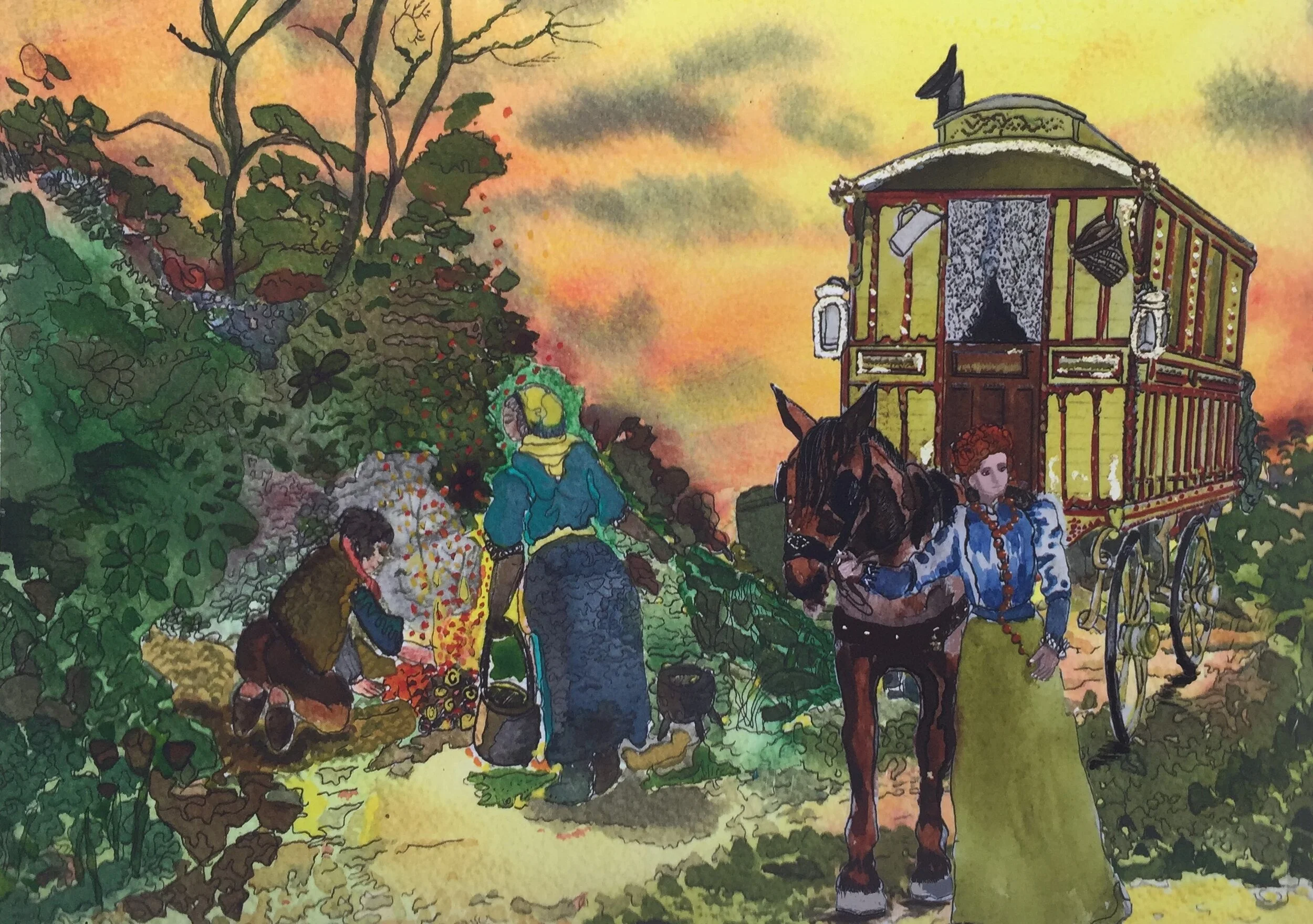 Gypsy Caravan - A4 Giclee Print  (Copy)