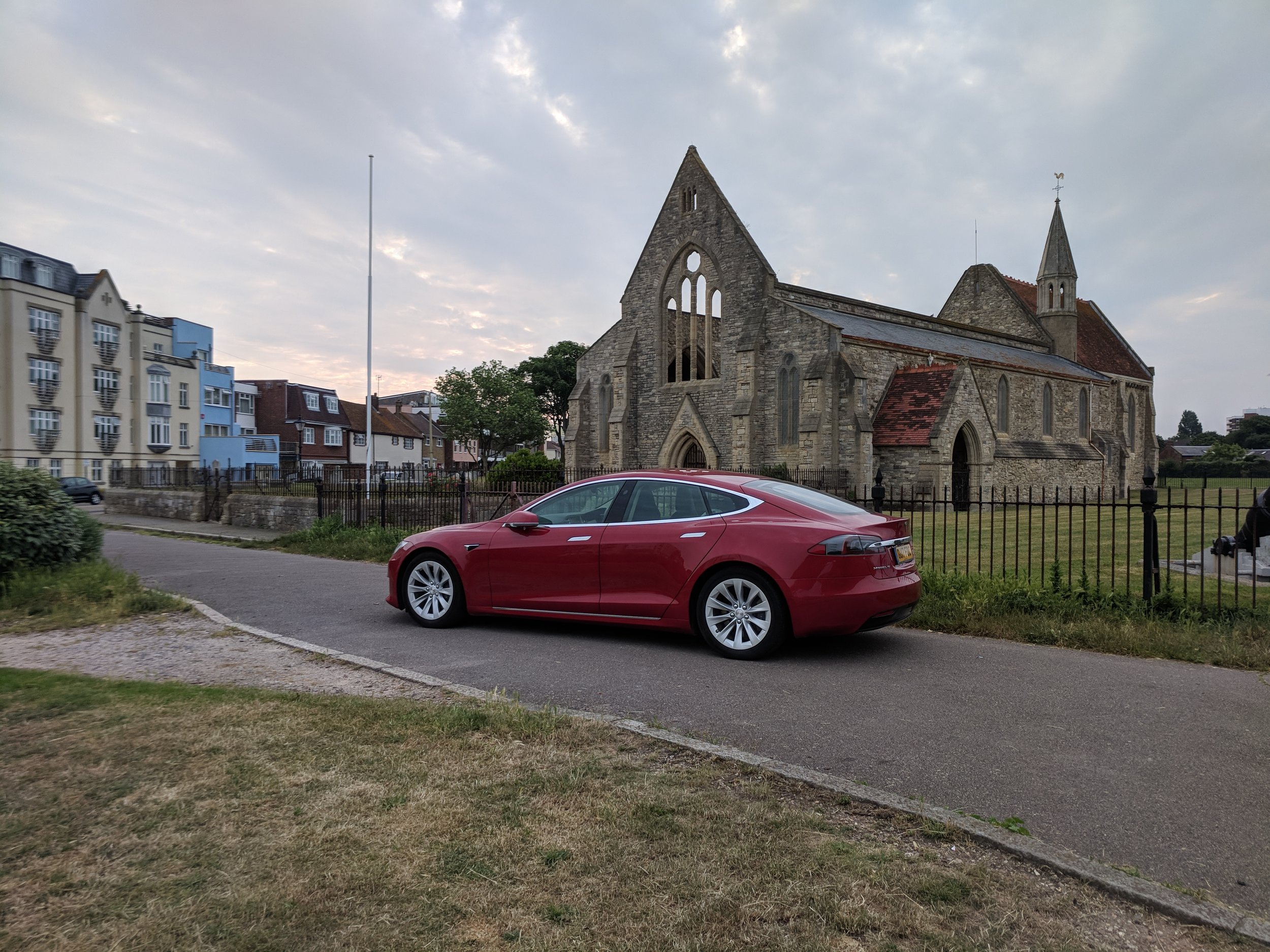 Tesla Model S 75d - available to hire.