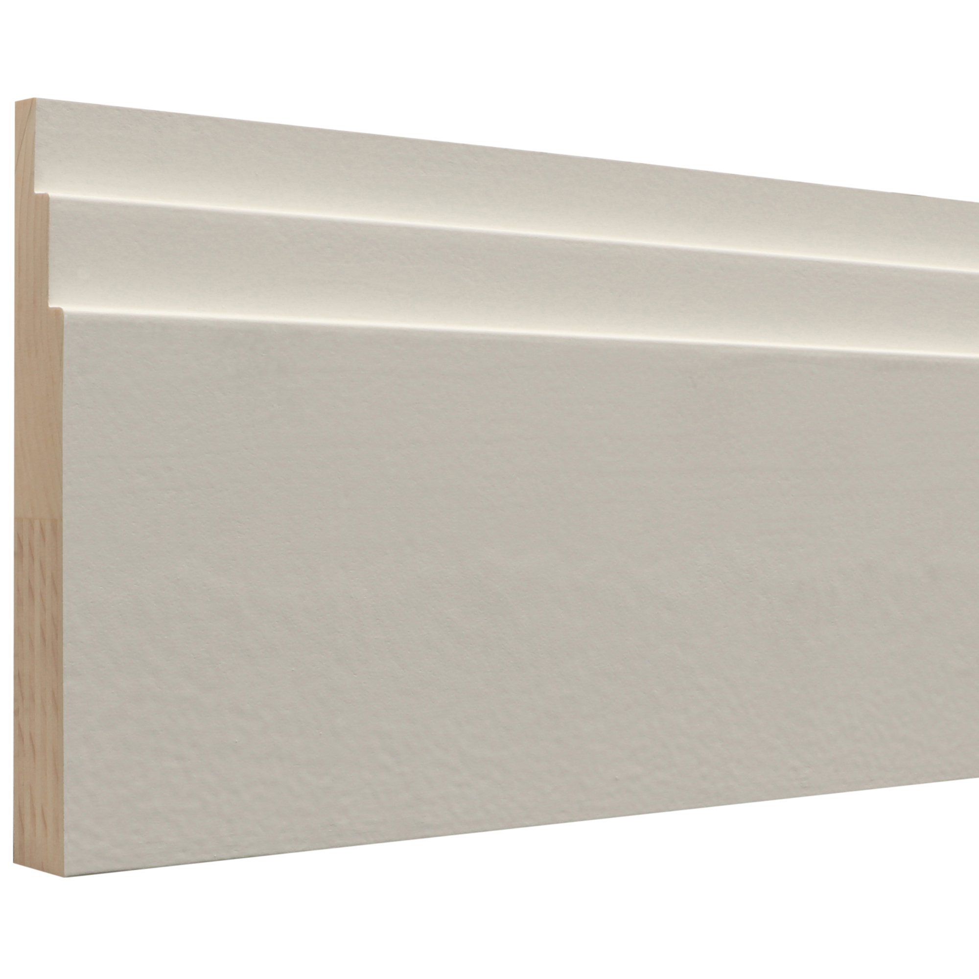 Primed White Hardwood Sawtooth Baseboard Moulding