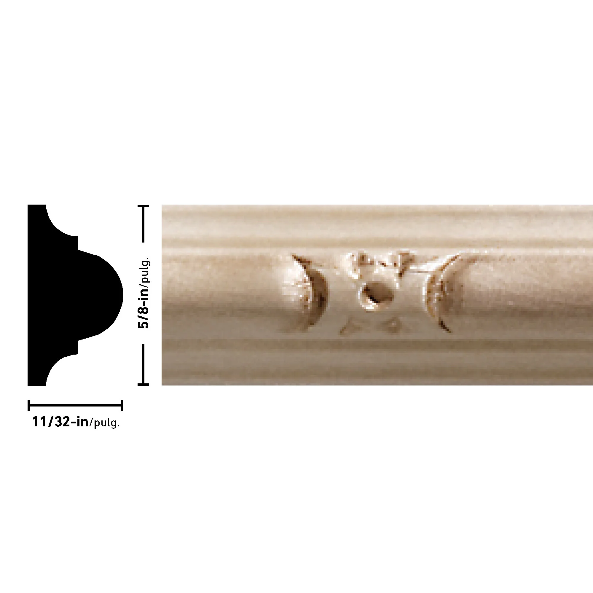 Sausage and Dart Embossed Trim Hobby Moulding