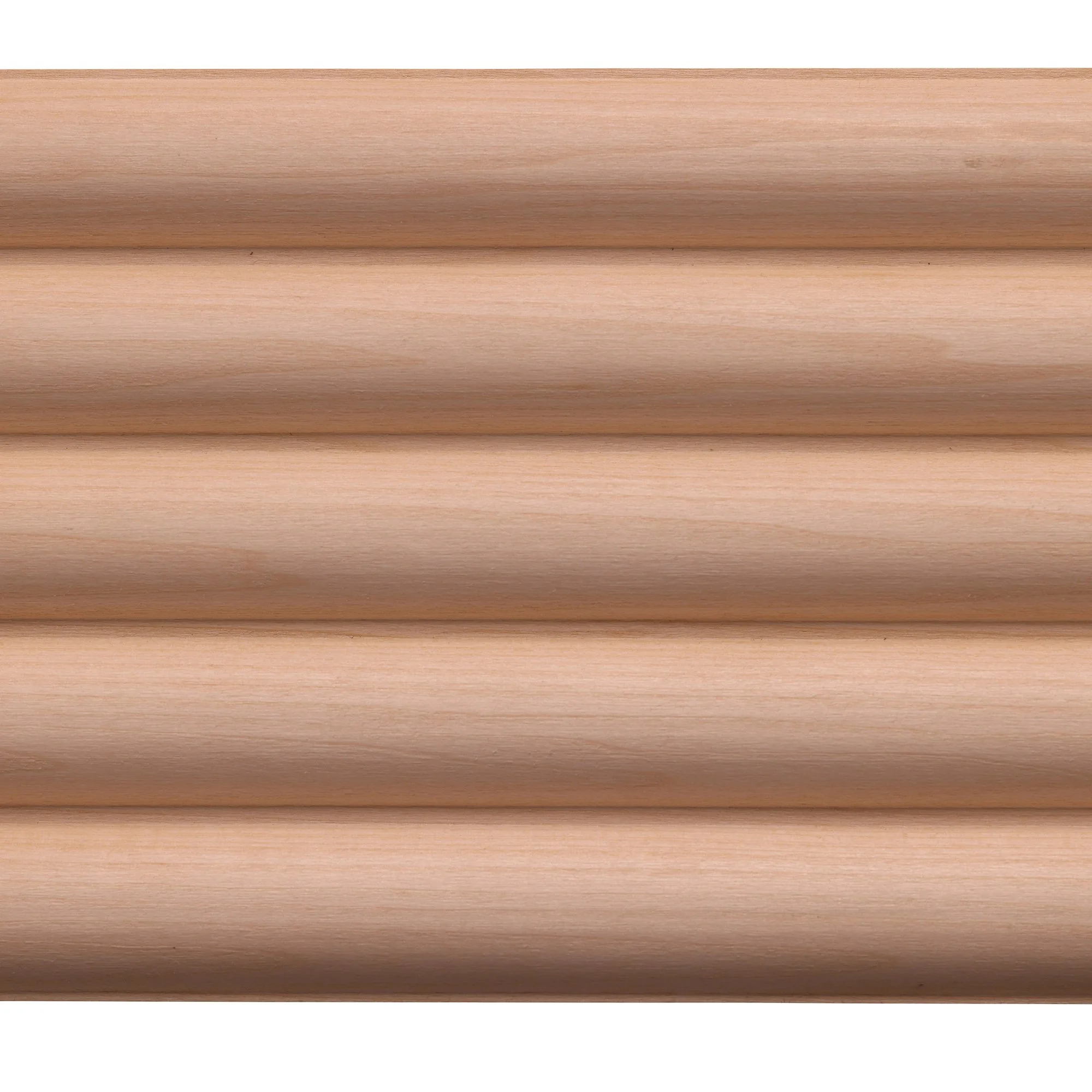 Unfinished White Hardwood Wide Reeded Accent Moulding