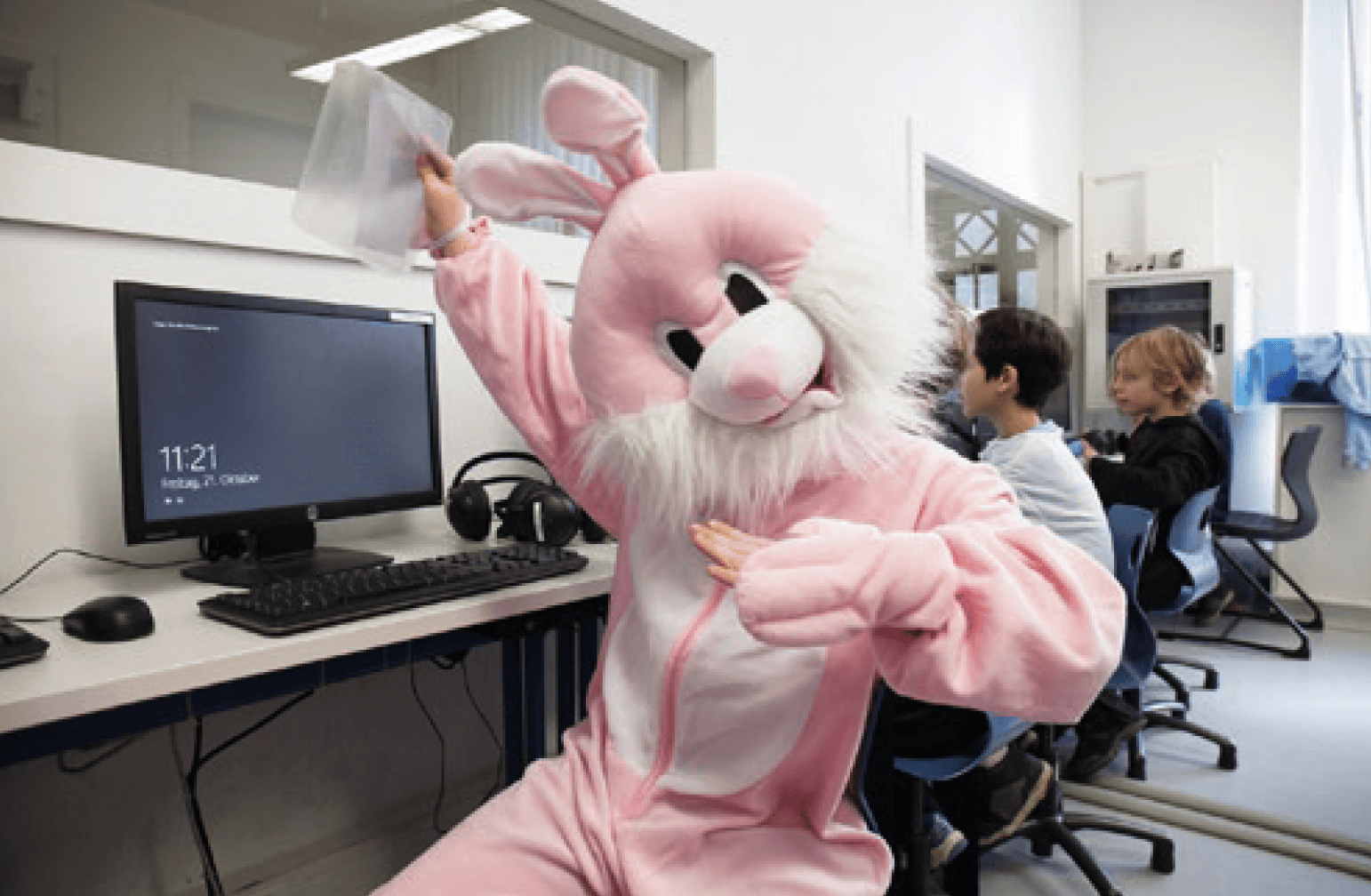 rabbit-costume-schoolchildren-computer-lab.png