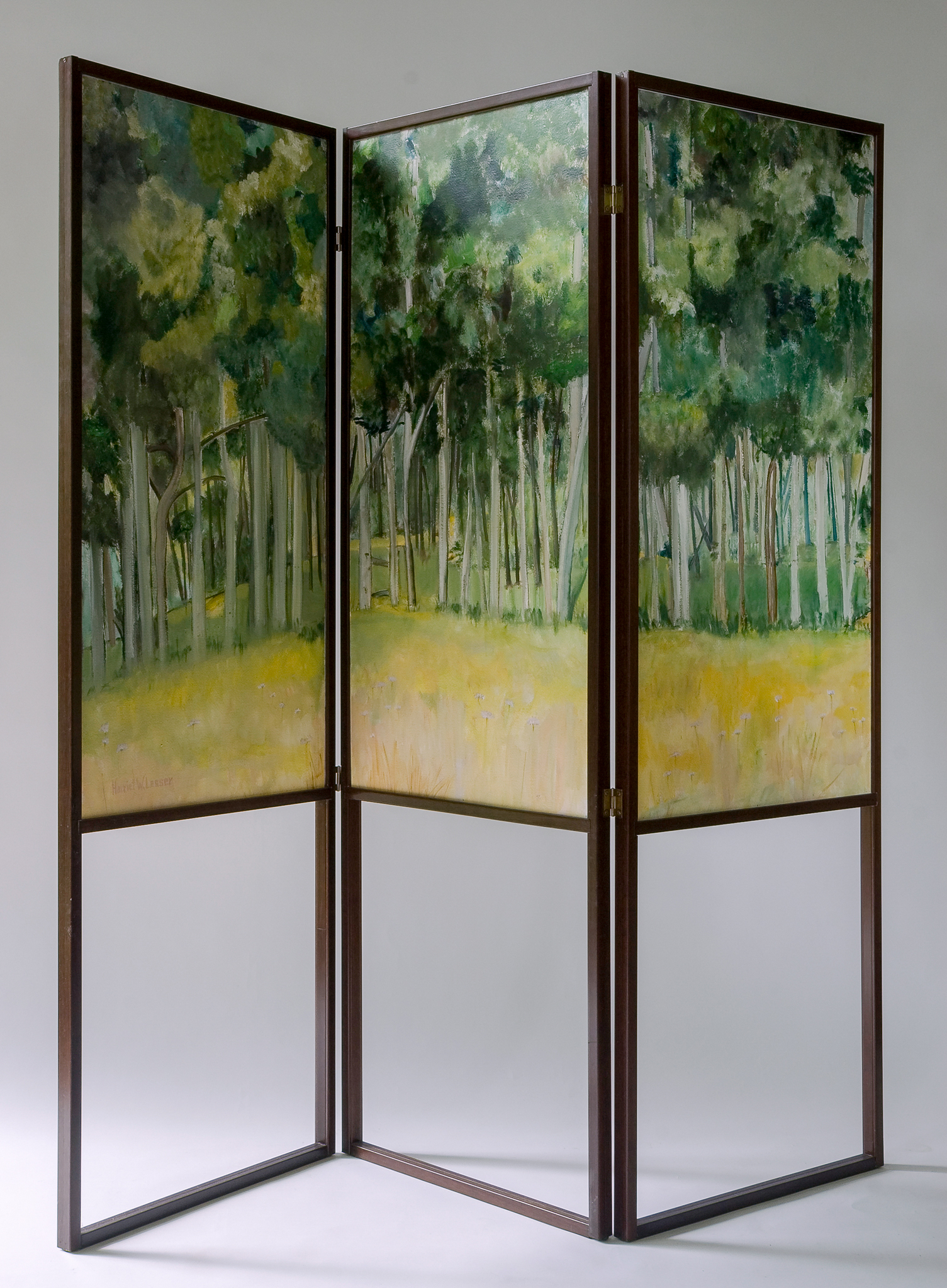   Two Walks to the Same Place  (alternate view) oil/paper/wood 36 x 72" 