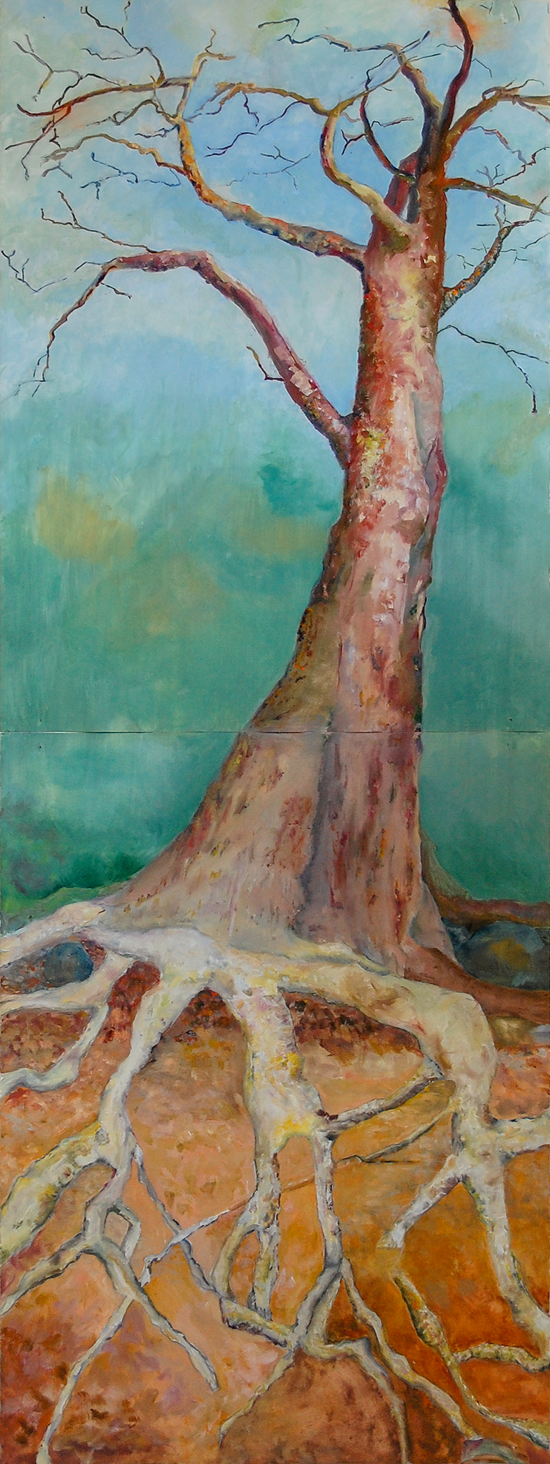   Tallest Tree  oil on paper 72 x 36" 