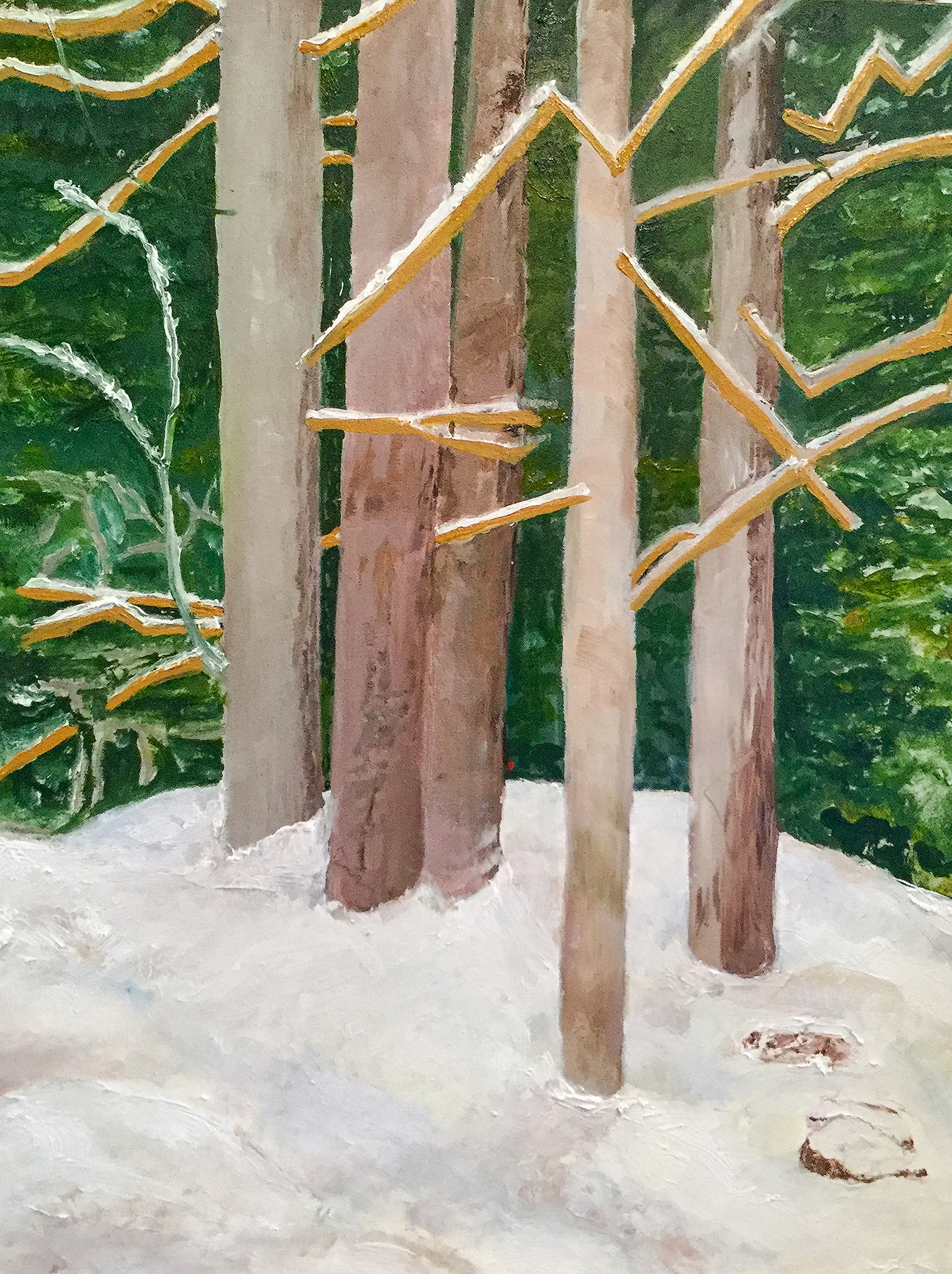 Pale Trees in Snow