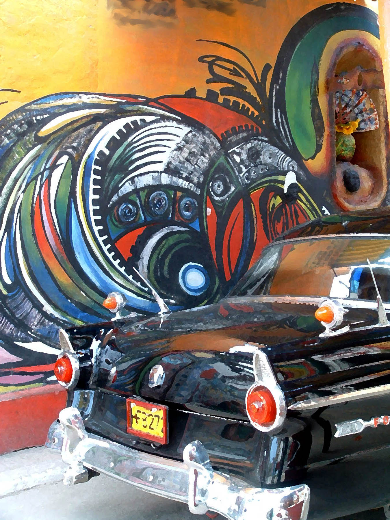 Black Car, Painted Wall, Havana