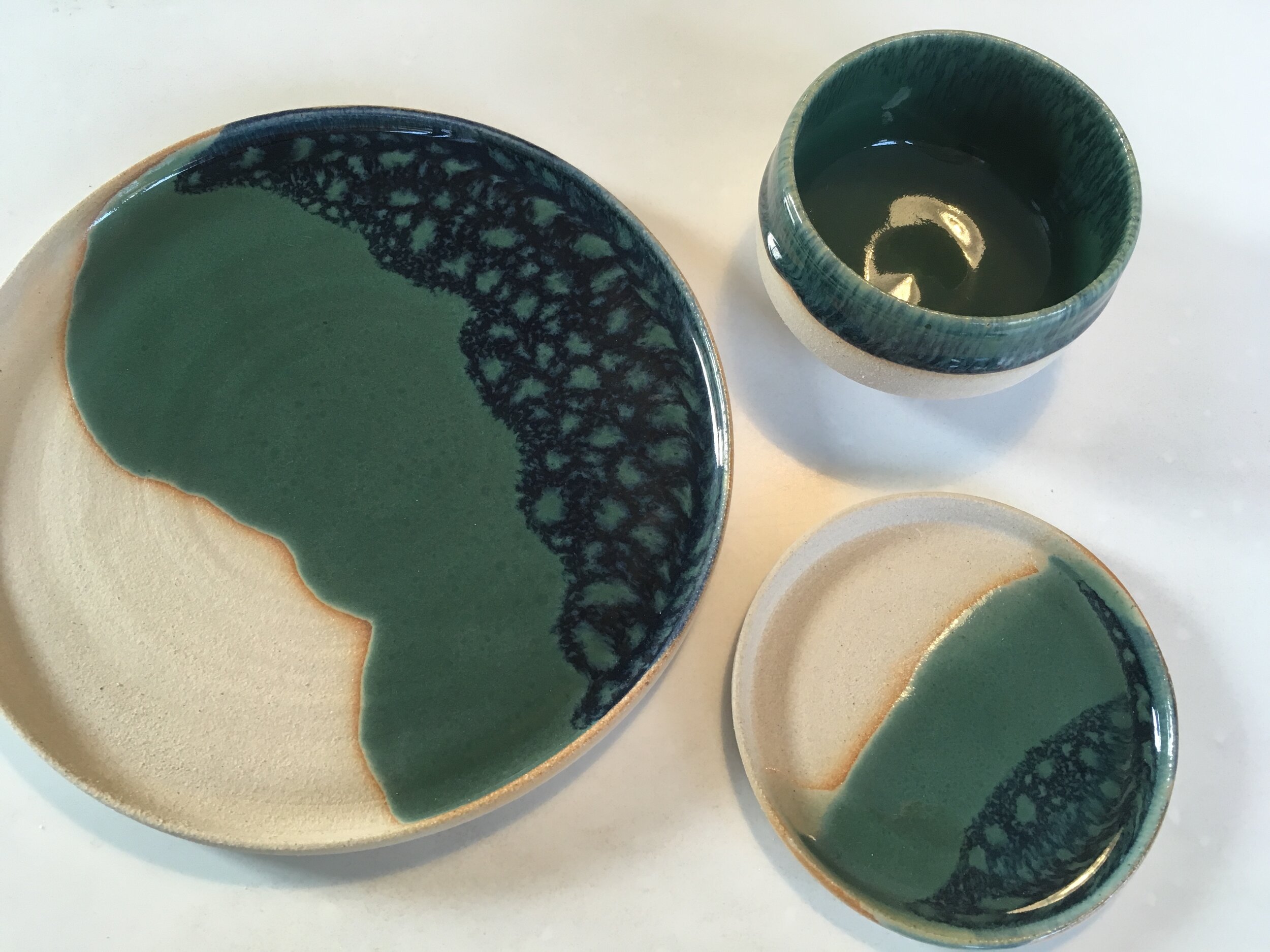 Kirsty Adams Ceramics Stoneware, Copper green and blue rockpool  collection.jpg