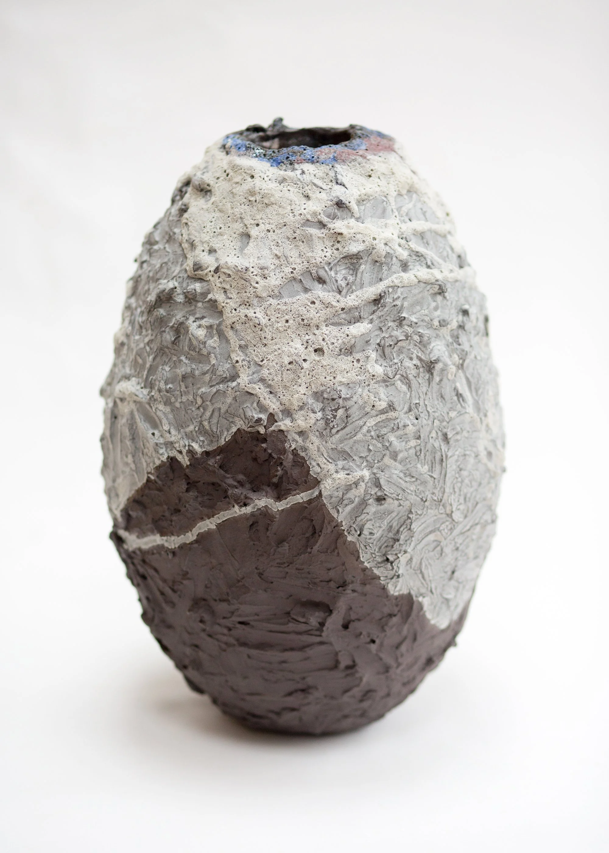 3.Kirsty Adams Ceramics Large Cullernose jar. Schwartz clay textured 47cm x 30cm 3.jpg