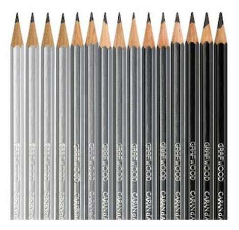 6 crayons grafwood dans une boîte en métal Caran D'ACHE Graphite Ligne