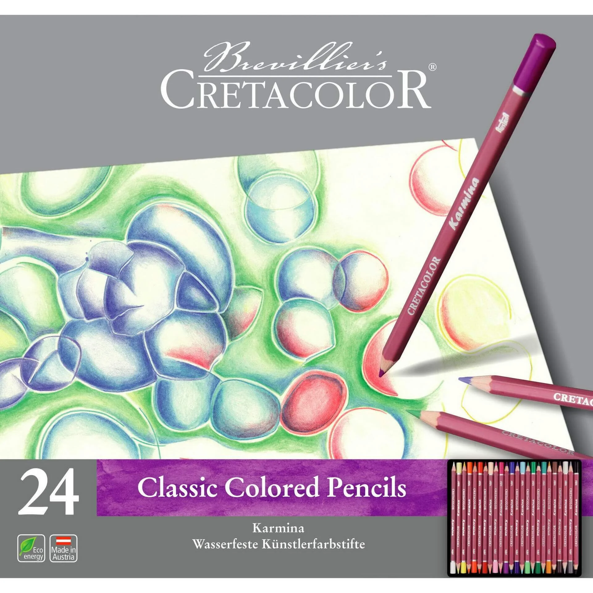 Karmina, 24 crayons de couleur classiques Cretacolor
