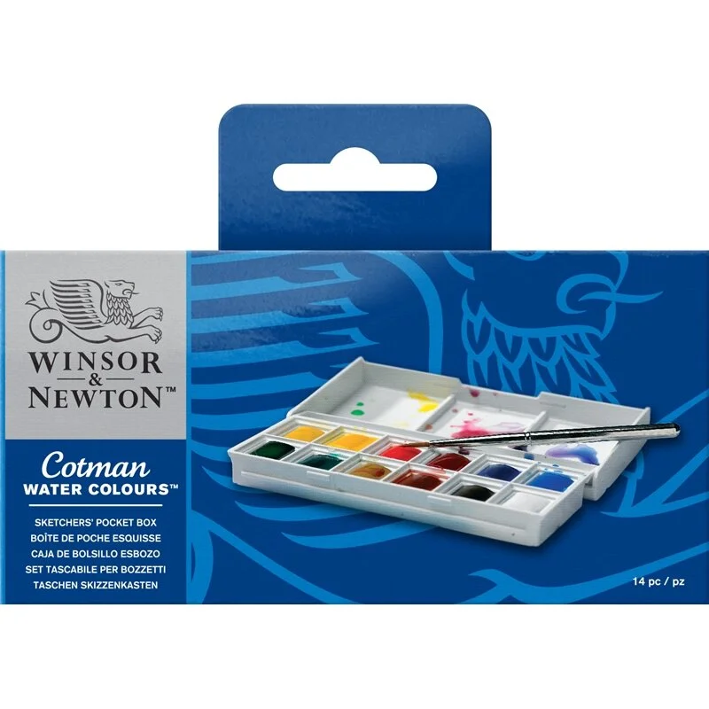 Aquarelle Cotman - Boîte plastique sketchers - 12 demi godets