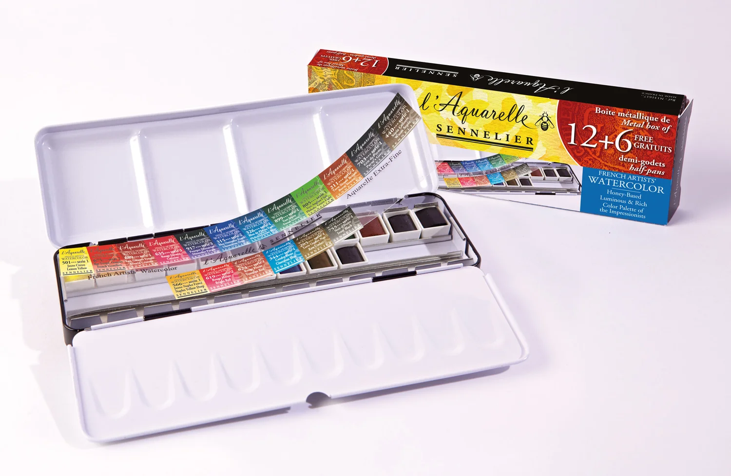 Set Découverte Aquarelle Sennelier - 6 Demi-Godets Métalliques Aux Couleurs Vibrantes
