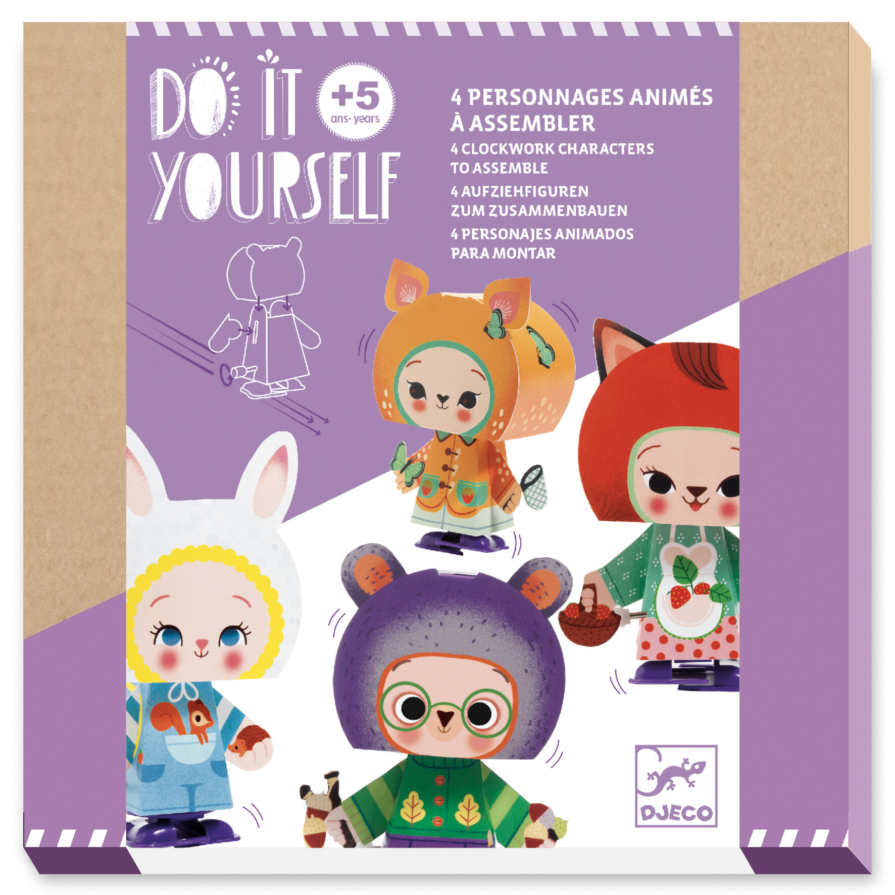 DIY 4 personnages aminés à assembler DJECO