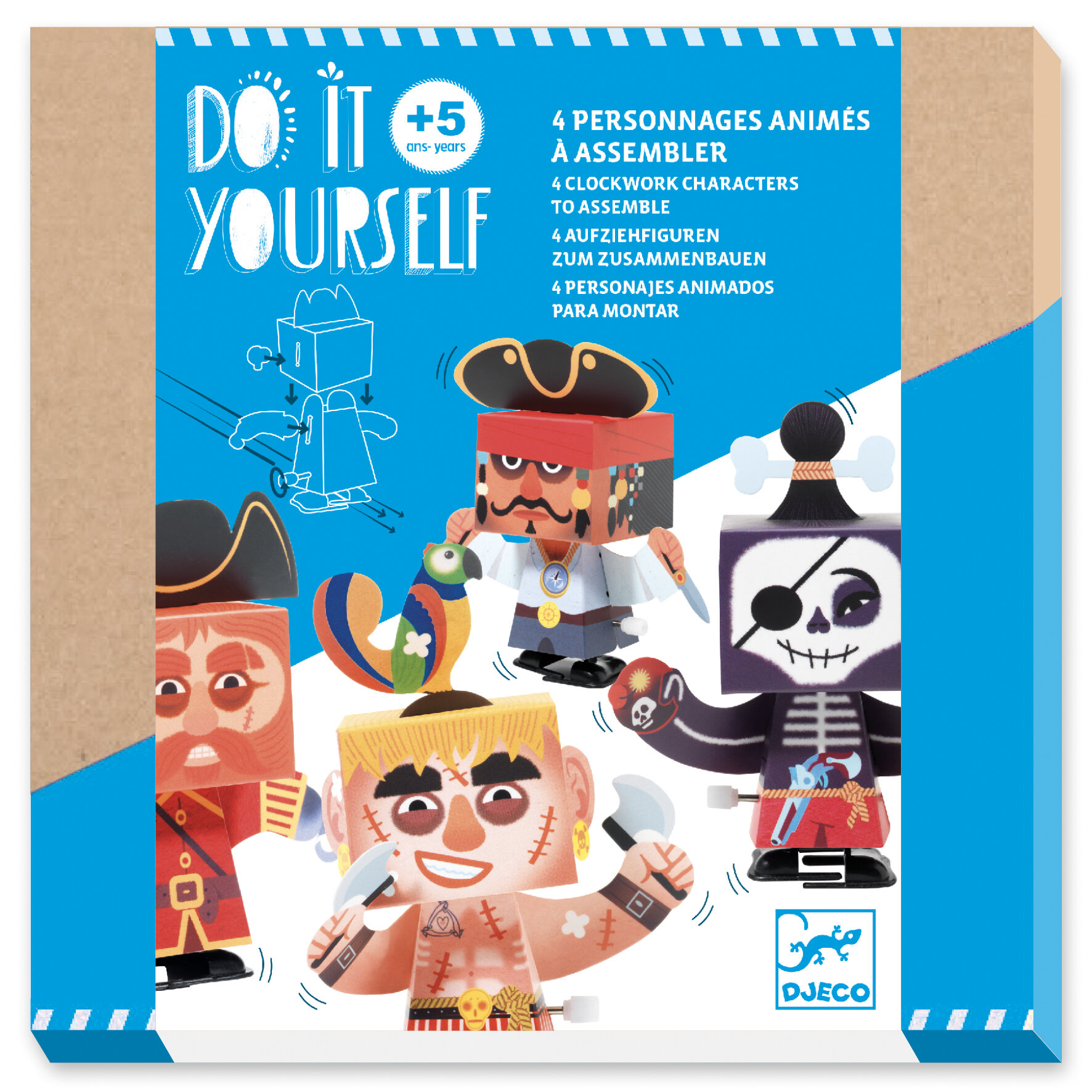 DIY 4 personnages animés à assembler DJECO