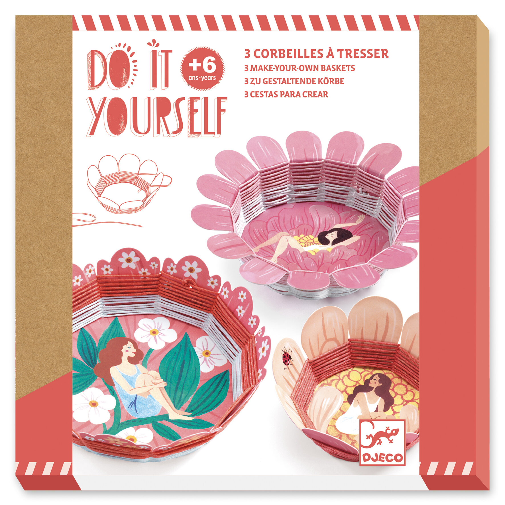 DIY 3 corbeilles à tresser DJECO