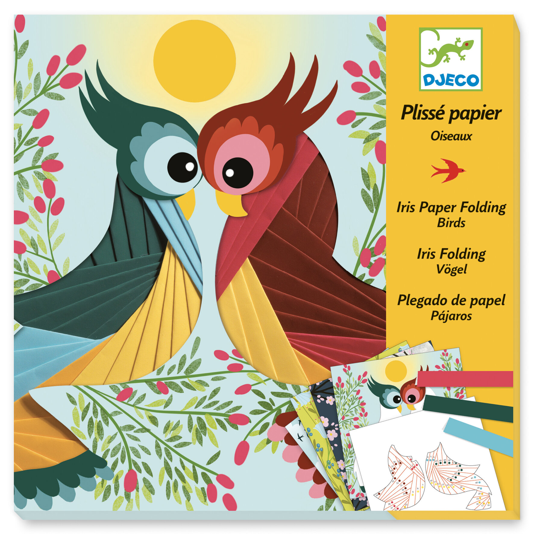 Plissé papier oiseaux DJECO