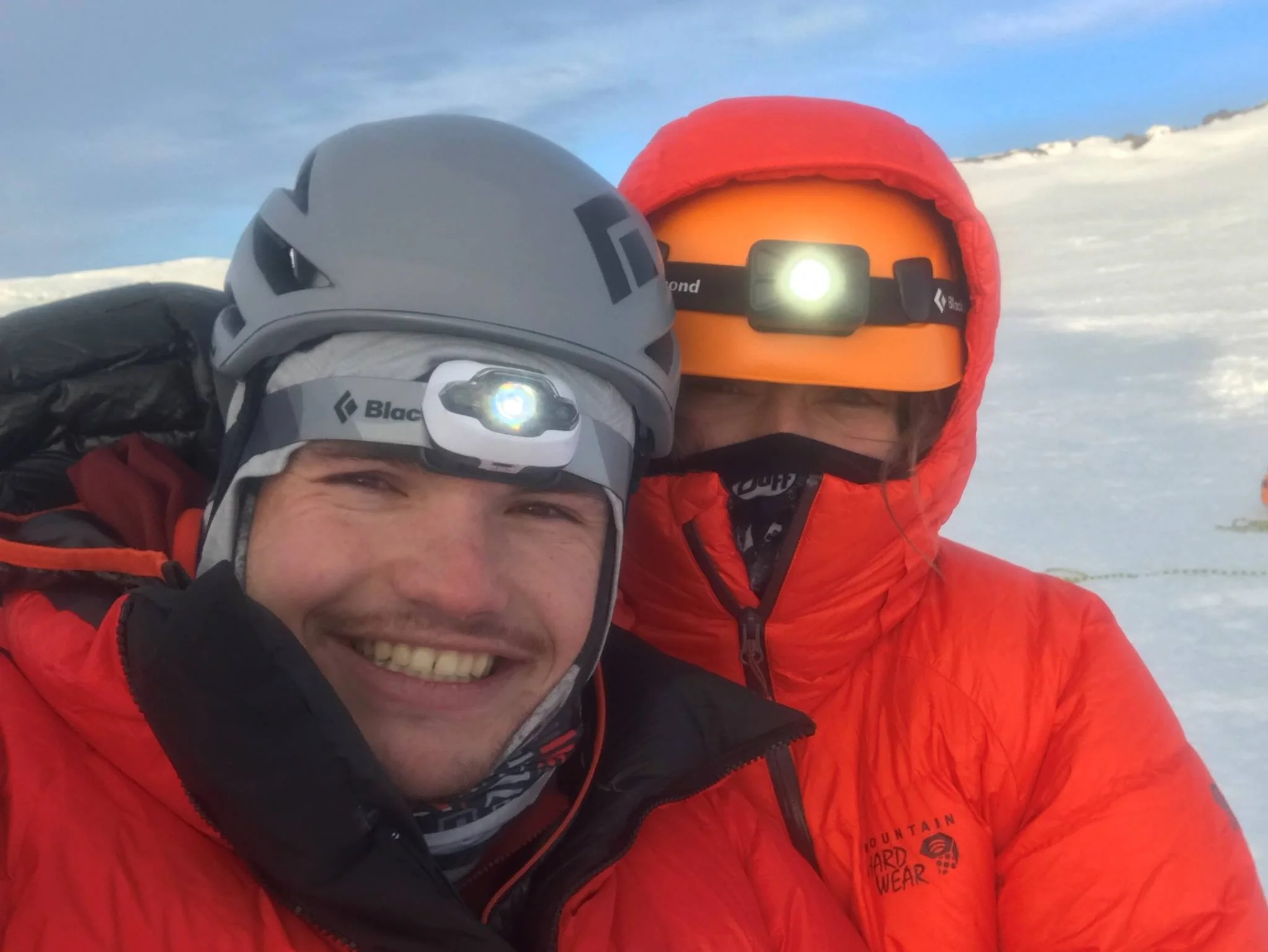 My fiancé and I on the summit of Mt. Rainier.