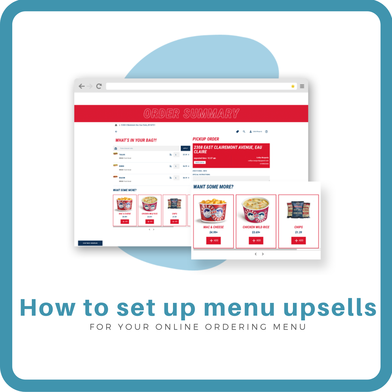 How to set up menu upsells
