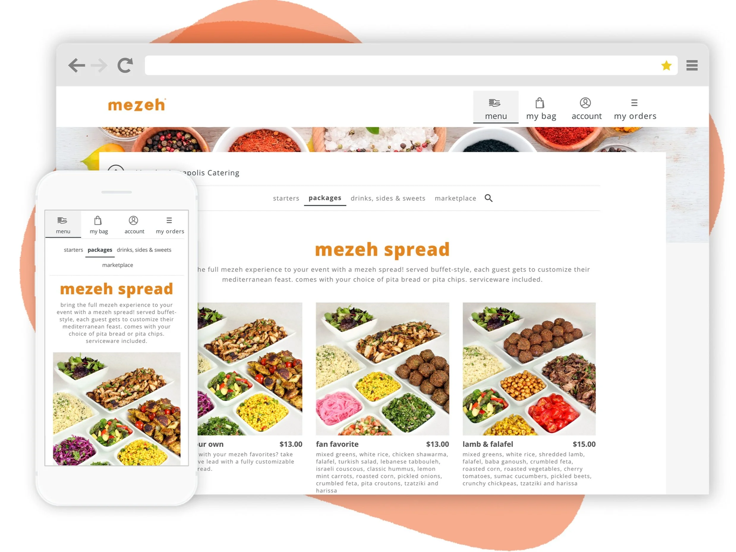 Branded online food ordering system for restaurants and caterers