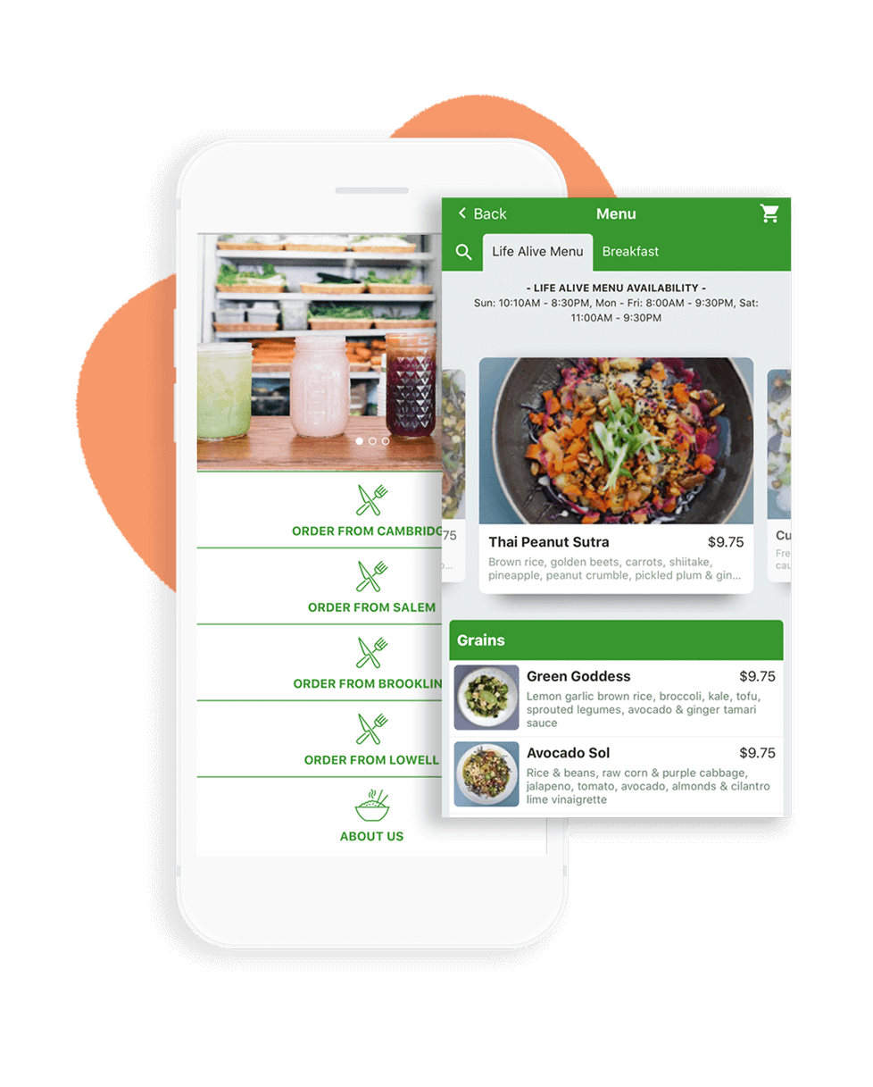 Branded online ordering mobile app development for restaurants and