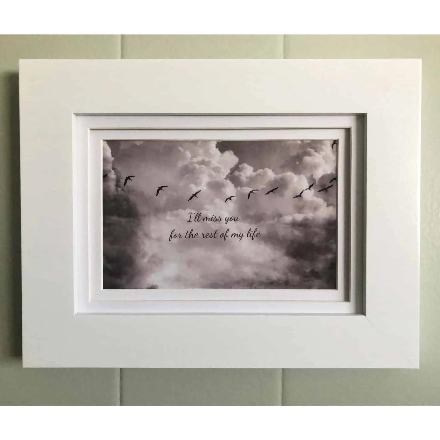 Miss You 5 x 7 White Framed Memorial
