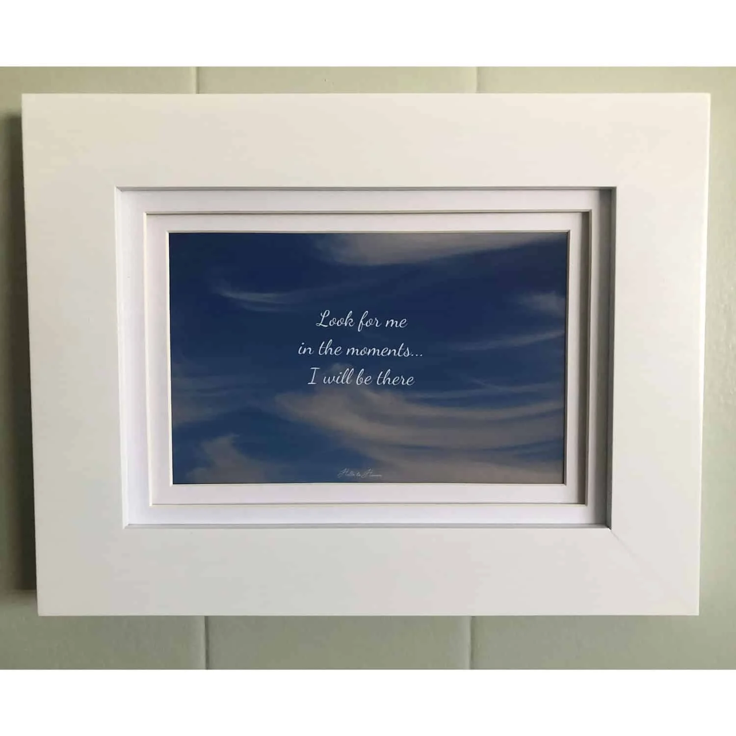 Look for me 5 x 7 White Framed Memorial