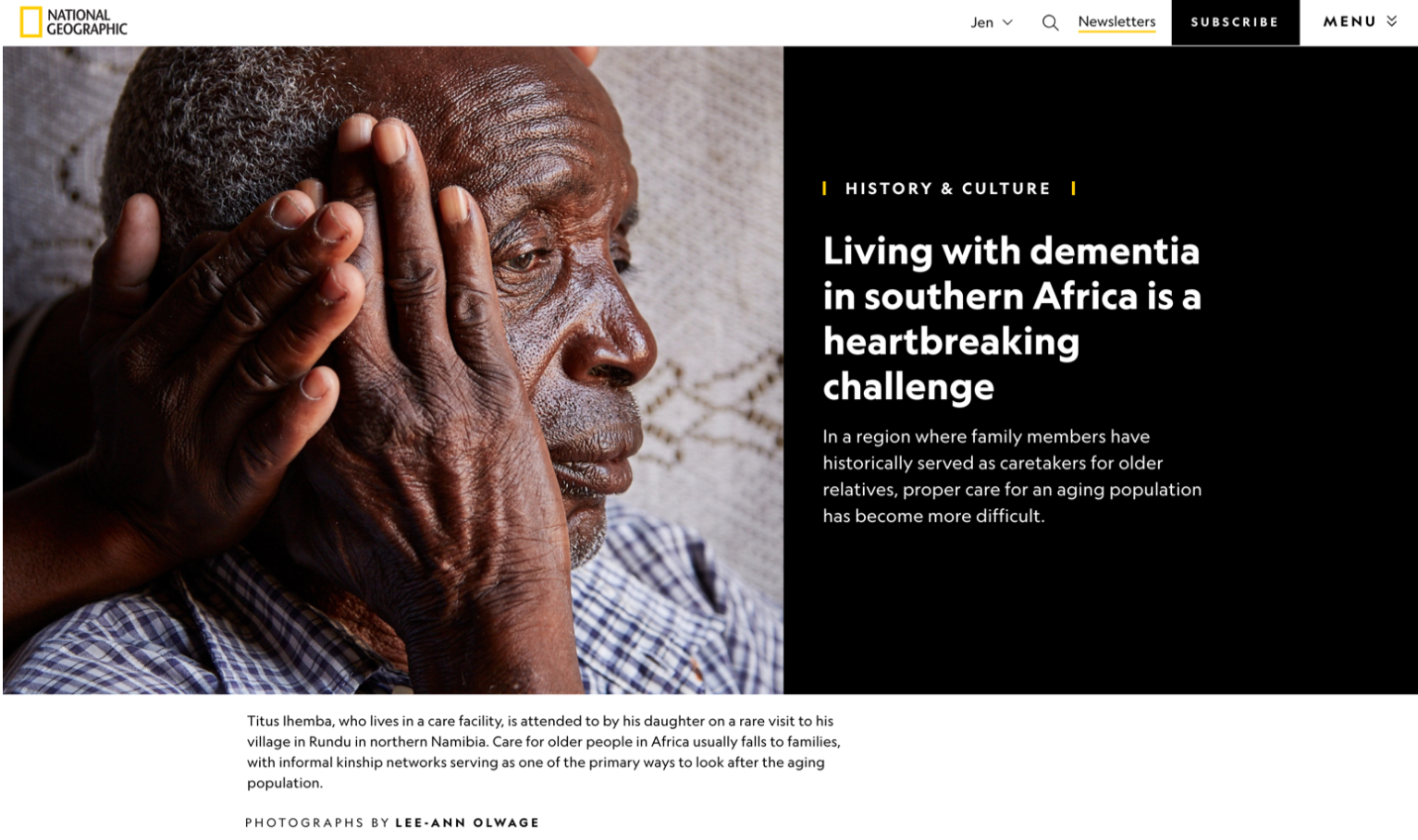  Commissioned longform photo feature for Nat Geo digital. Photographs by Lee-Ann Olwage. 