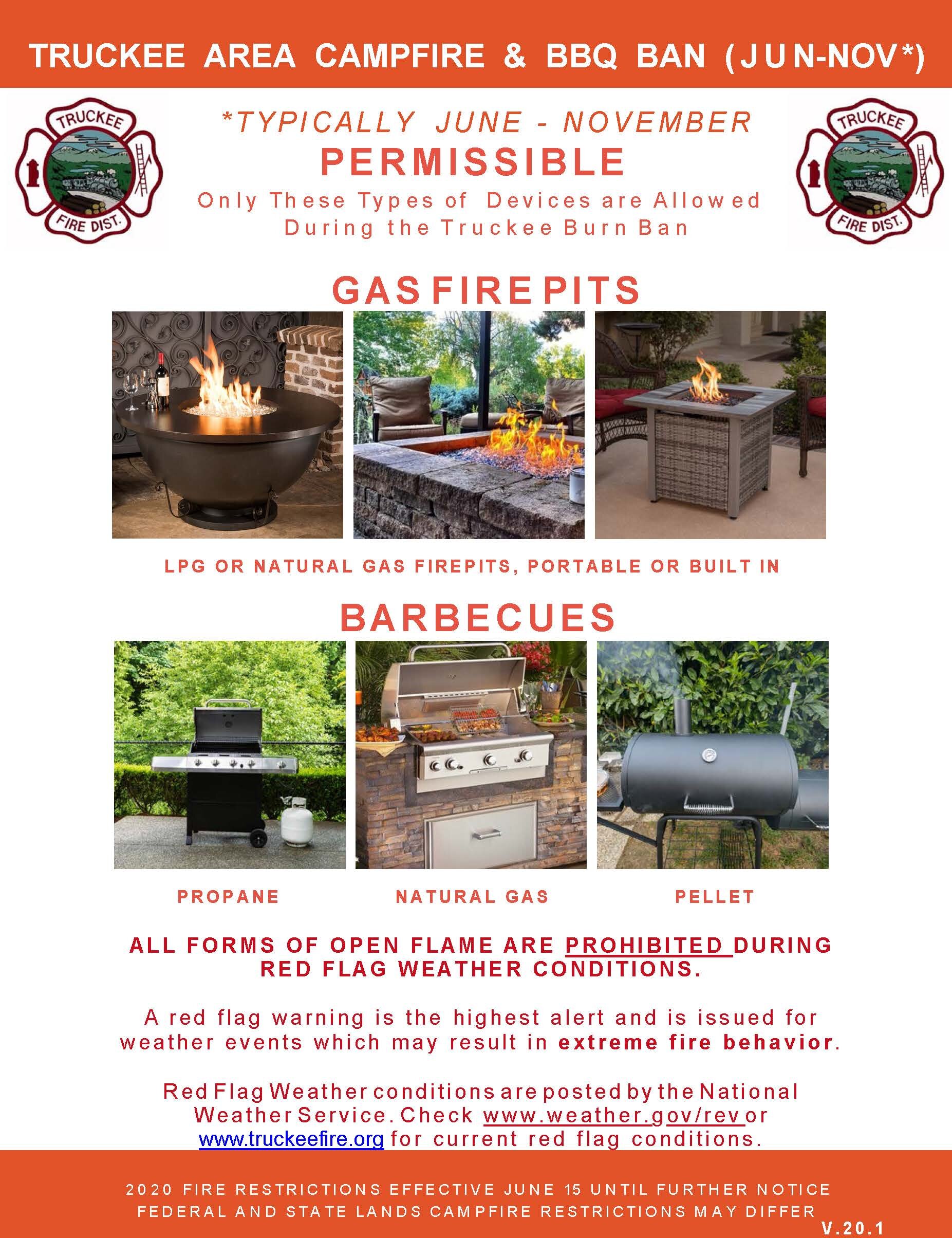 Fire Ban Faq Truckee Protection, Are Propane Fire Pits Legal In California