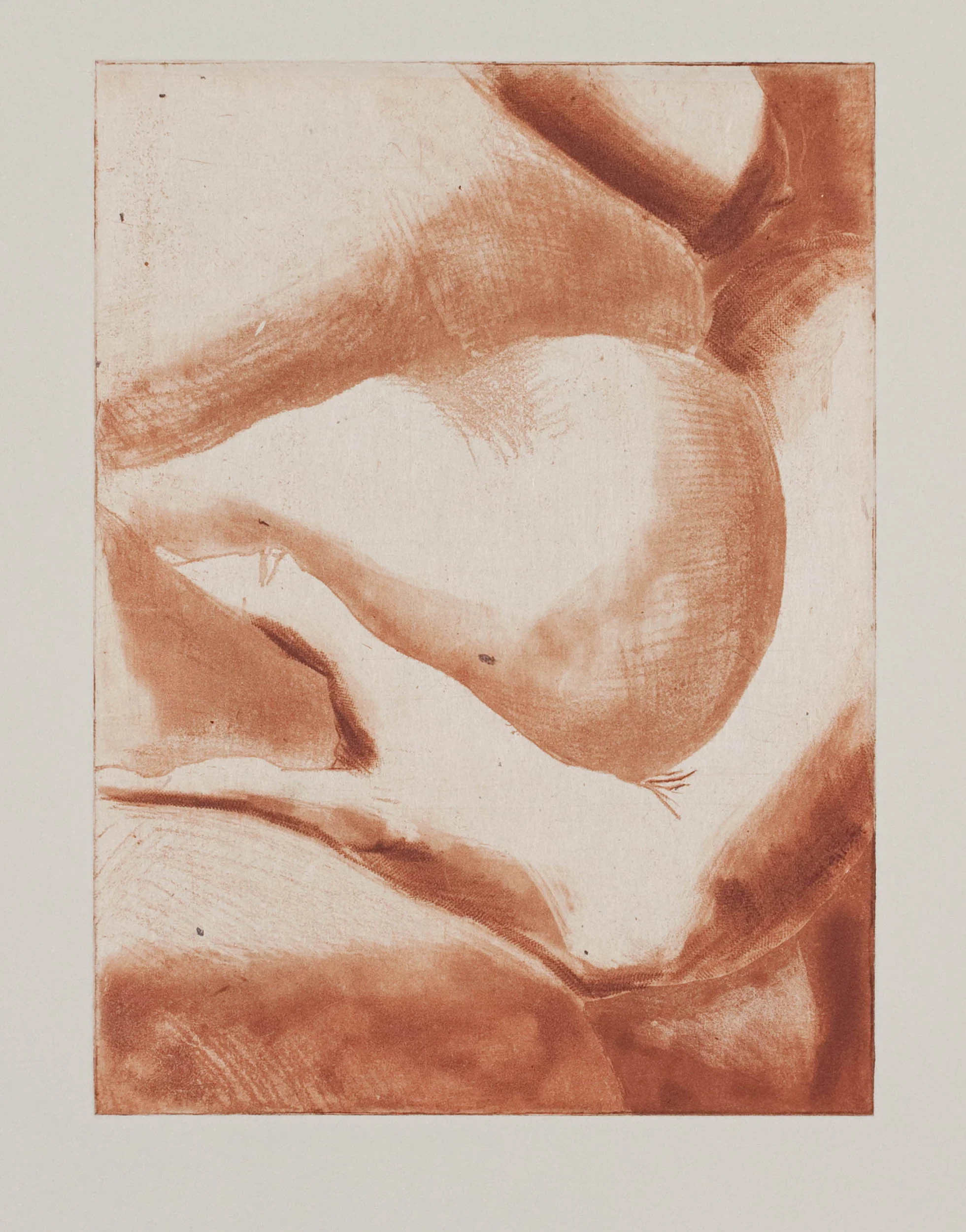 Fingering Fat Flesh 01, Etching, 6" by 8", 2012