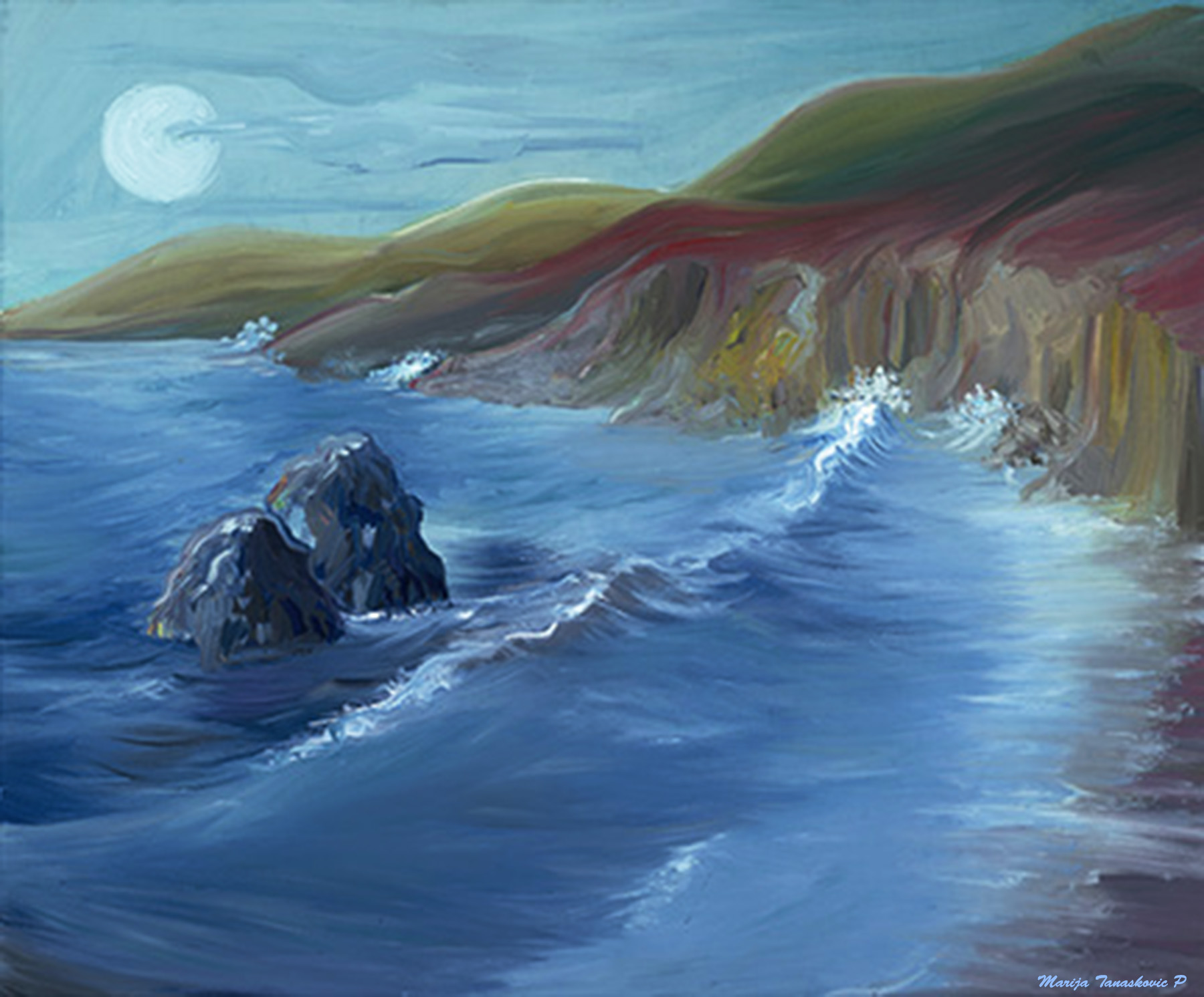 BLUE MOONLIGHT - Oil on Canvas