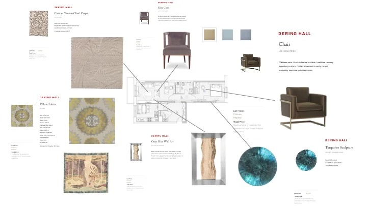 Example of a design schematic using products found on Dering Hall