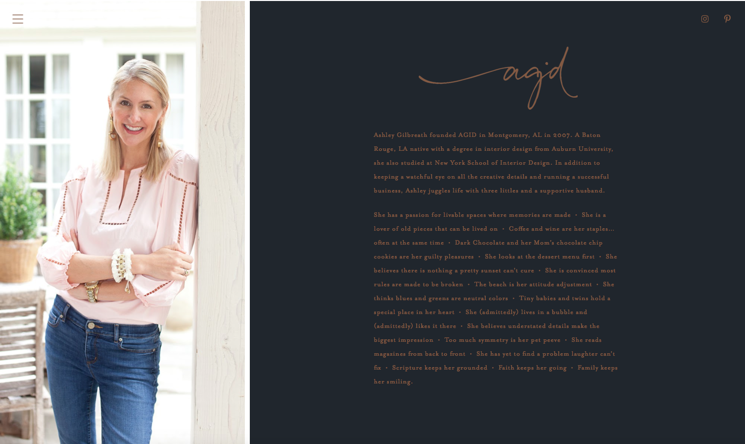 Dering Hall member Ashley Gilbreath incorporates dark backgrounds and gold to create an elegant, high-end brand.