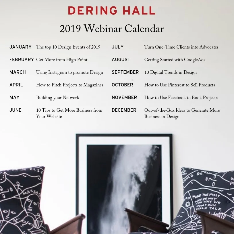 2019 Dering Hall Webinar Calendar Announced
