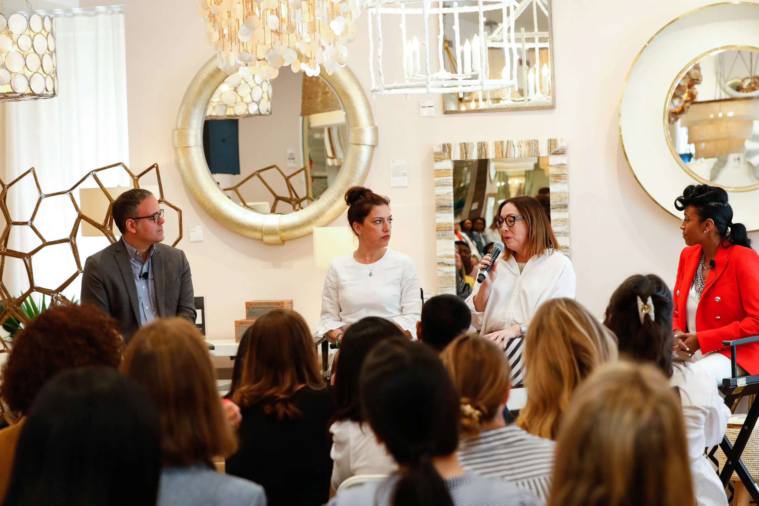 Dennis Sarlo, Lynda Marks, Lisa Frantz and Kesha Franklin at the Made Goods panel, part of the DDB Spring Market. Photo by Kitty Dadi Photography.
