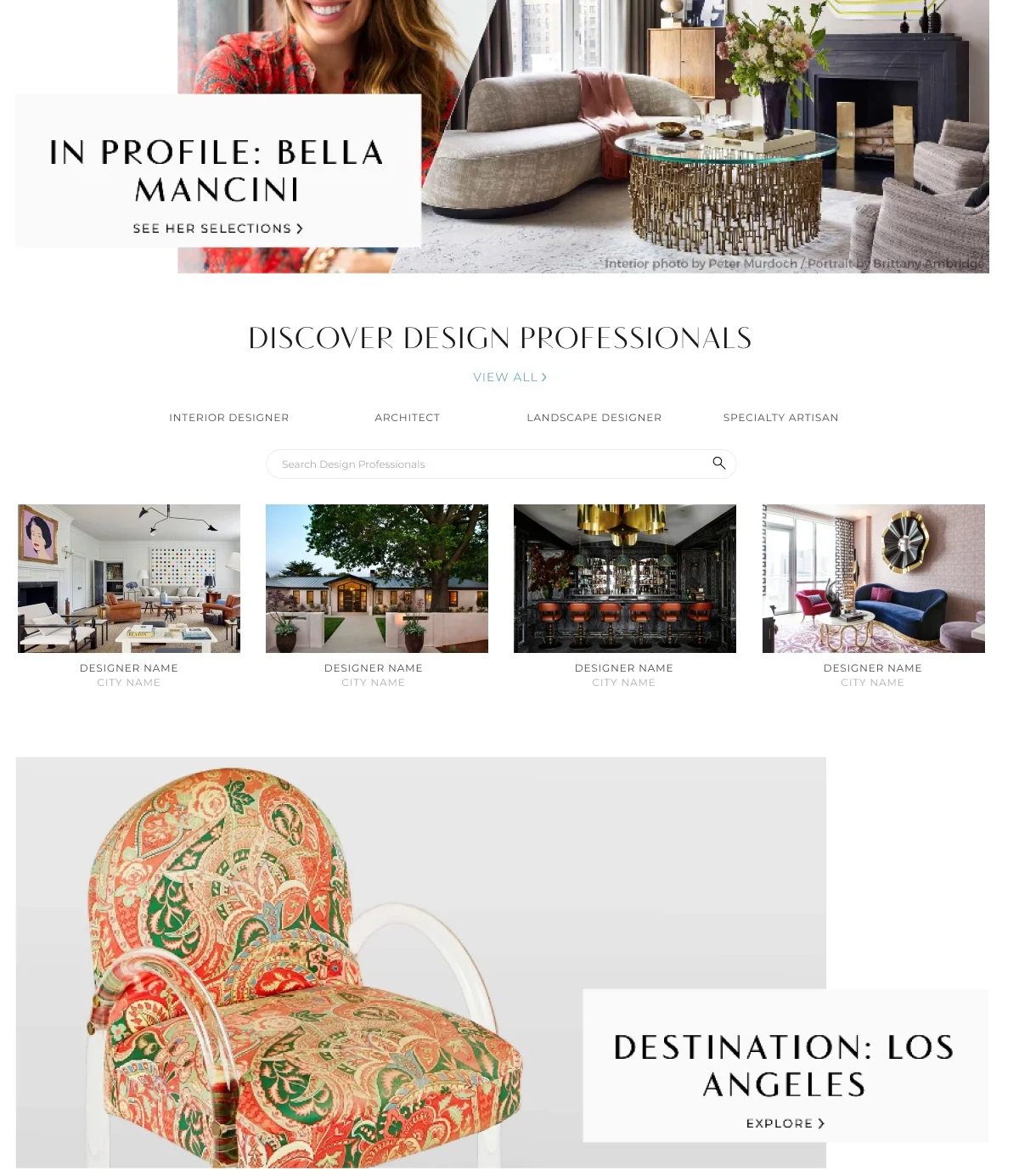 Preview of the upcoming Designer Directory on DECASO