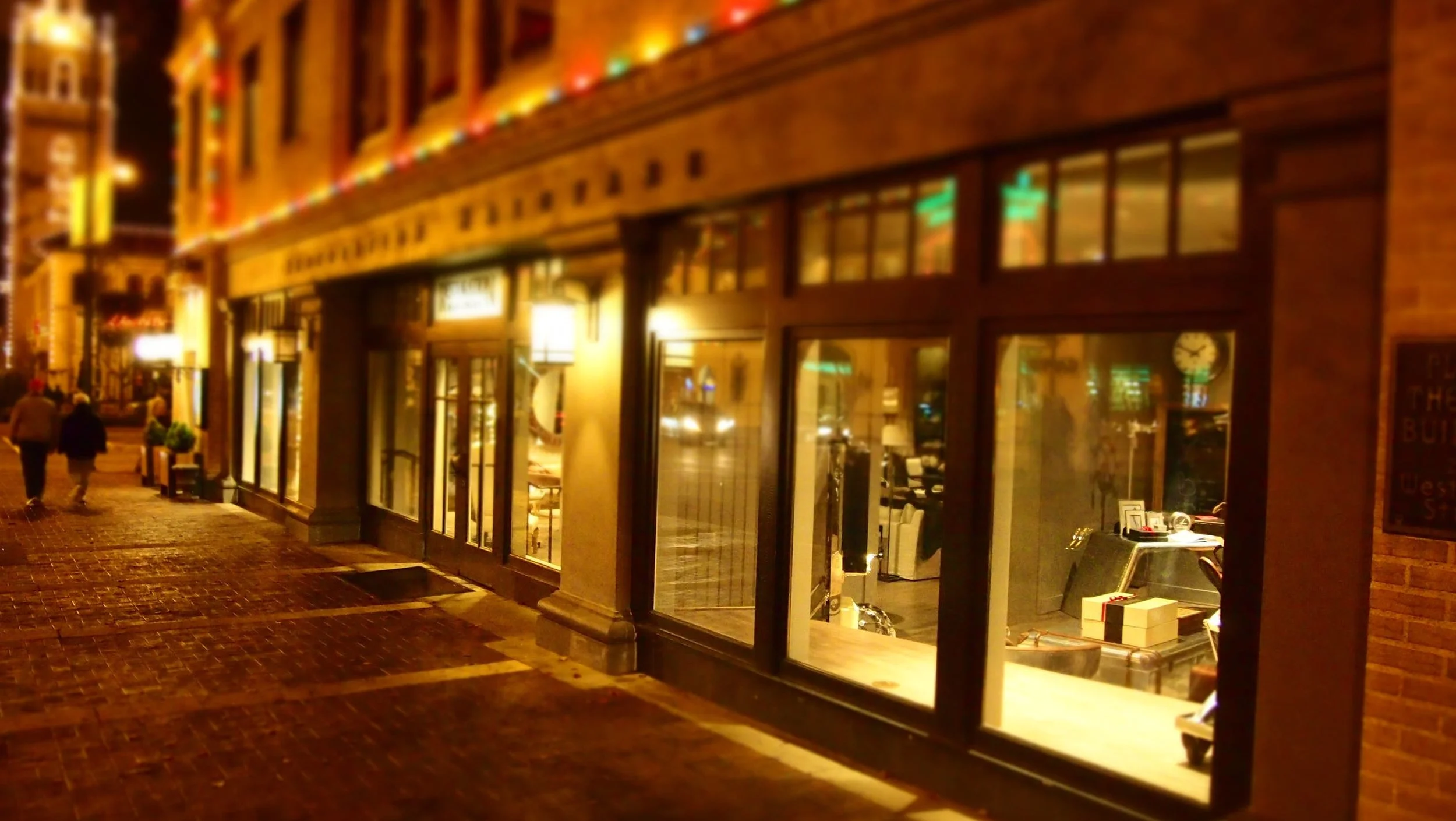 Take a page from the book of retail window displays and tell a story in your window