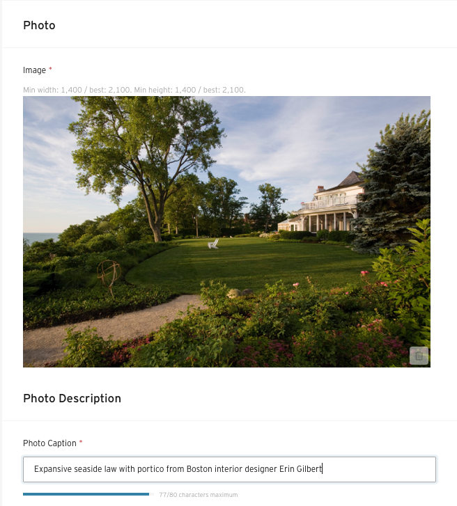 Here is the caption with keywords added “Boston Designer” and “Erin Gilbert”