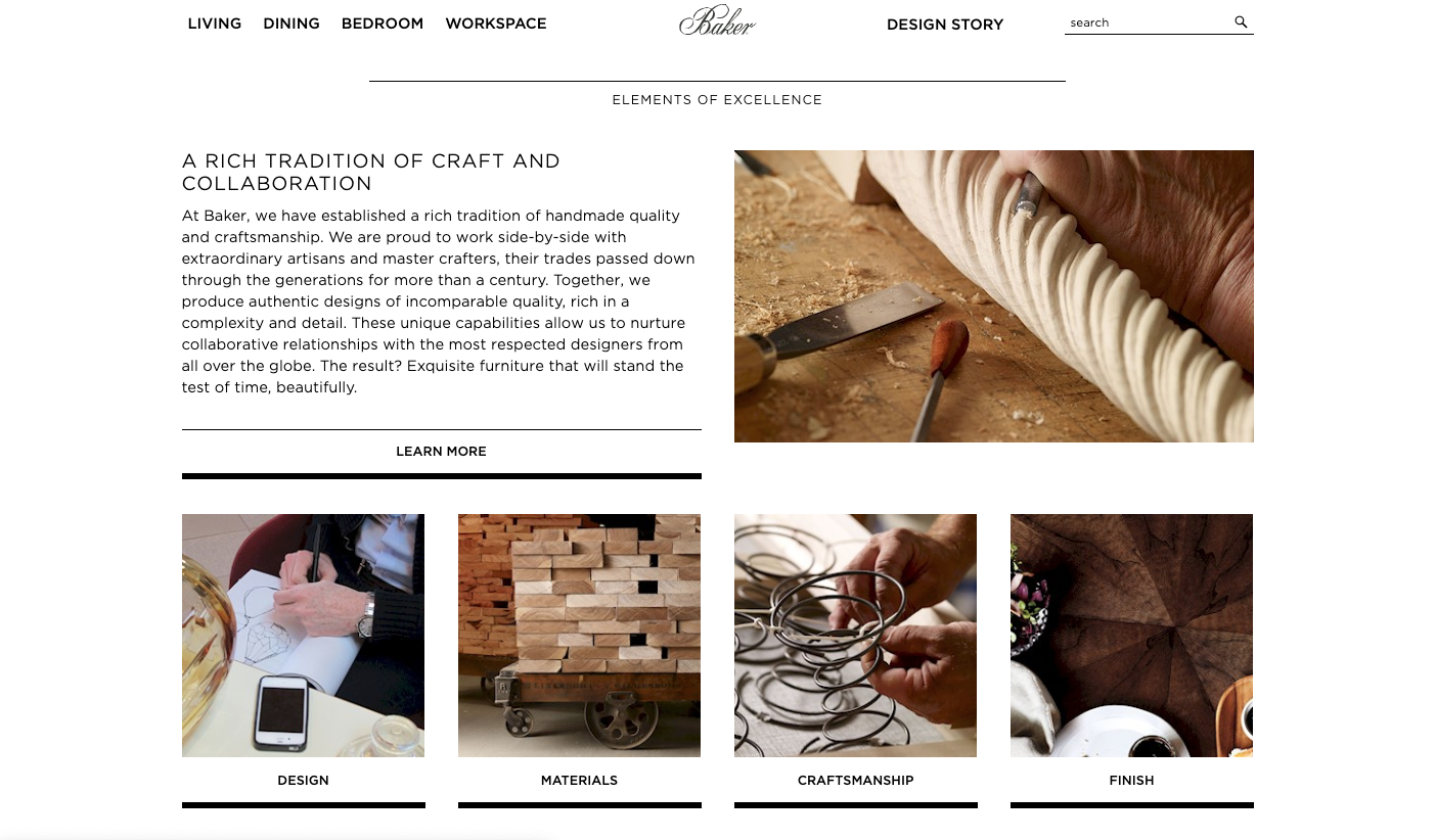 Baker Furniture describes their “Legacy of Quality” on their company website.