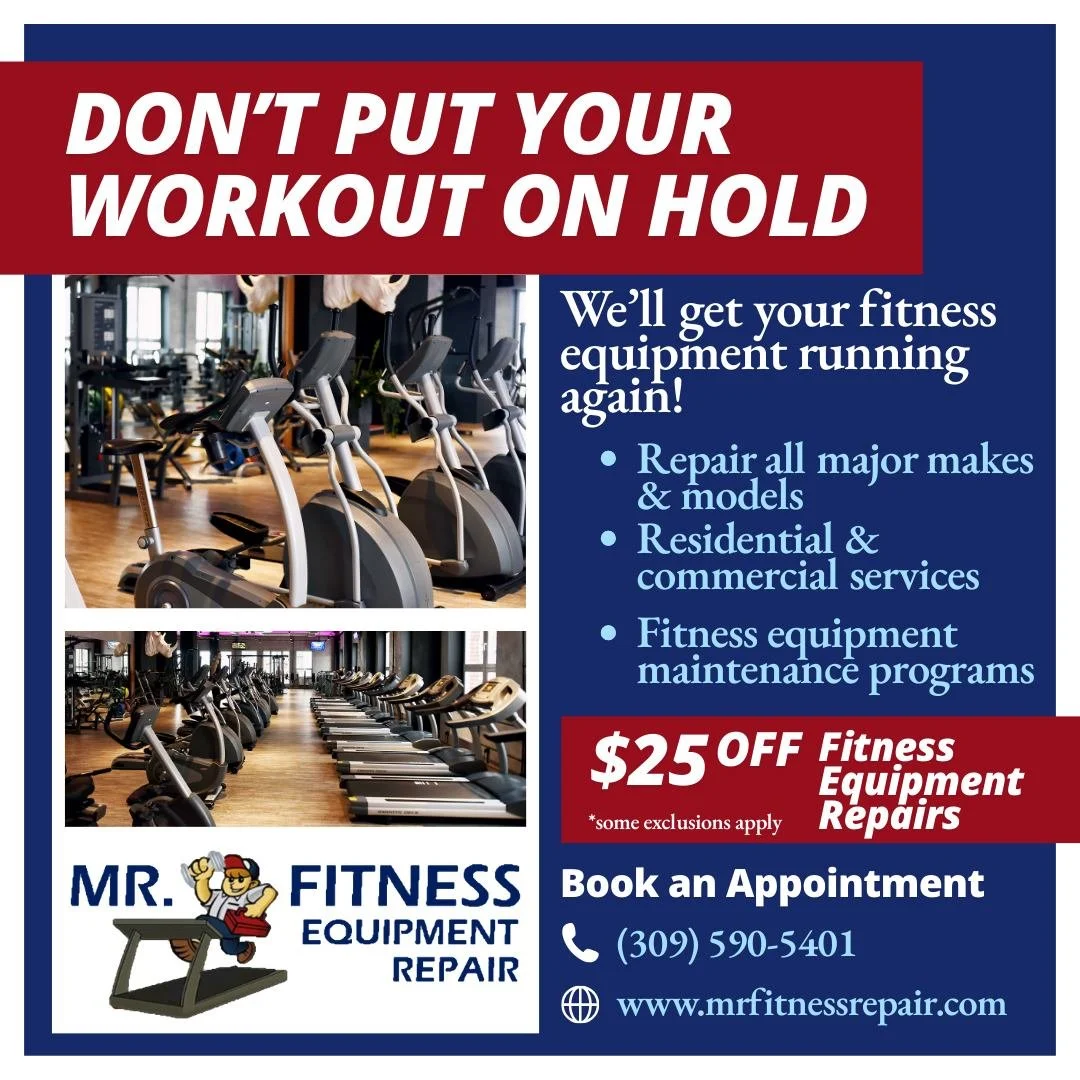 We know how important your fitness routine is and we'll make sure you never have to miss a workout.🛠🏃 Call Mr. Fitness Repair today!