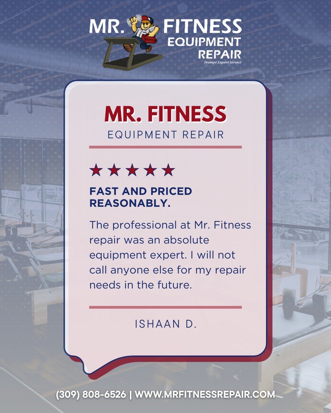 Need reliable fitness equipment repairs? Mr. Fitness delivers fast, friendly service you can count on. Thanks for choosing us, Ishaan! 🌟🔧

#MrFitness #Workout #CustomerExperience #Fitness #EquipmentRepair