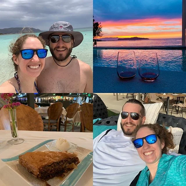 Happy 2nd Anniversary @goldarone 💕can&rsquo;t wait to go on so many more adventures together! #timeflieswhenyourehavingfun #goldarone #greece #elafonisibeach #baklava
