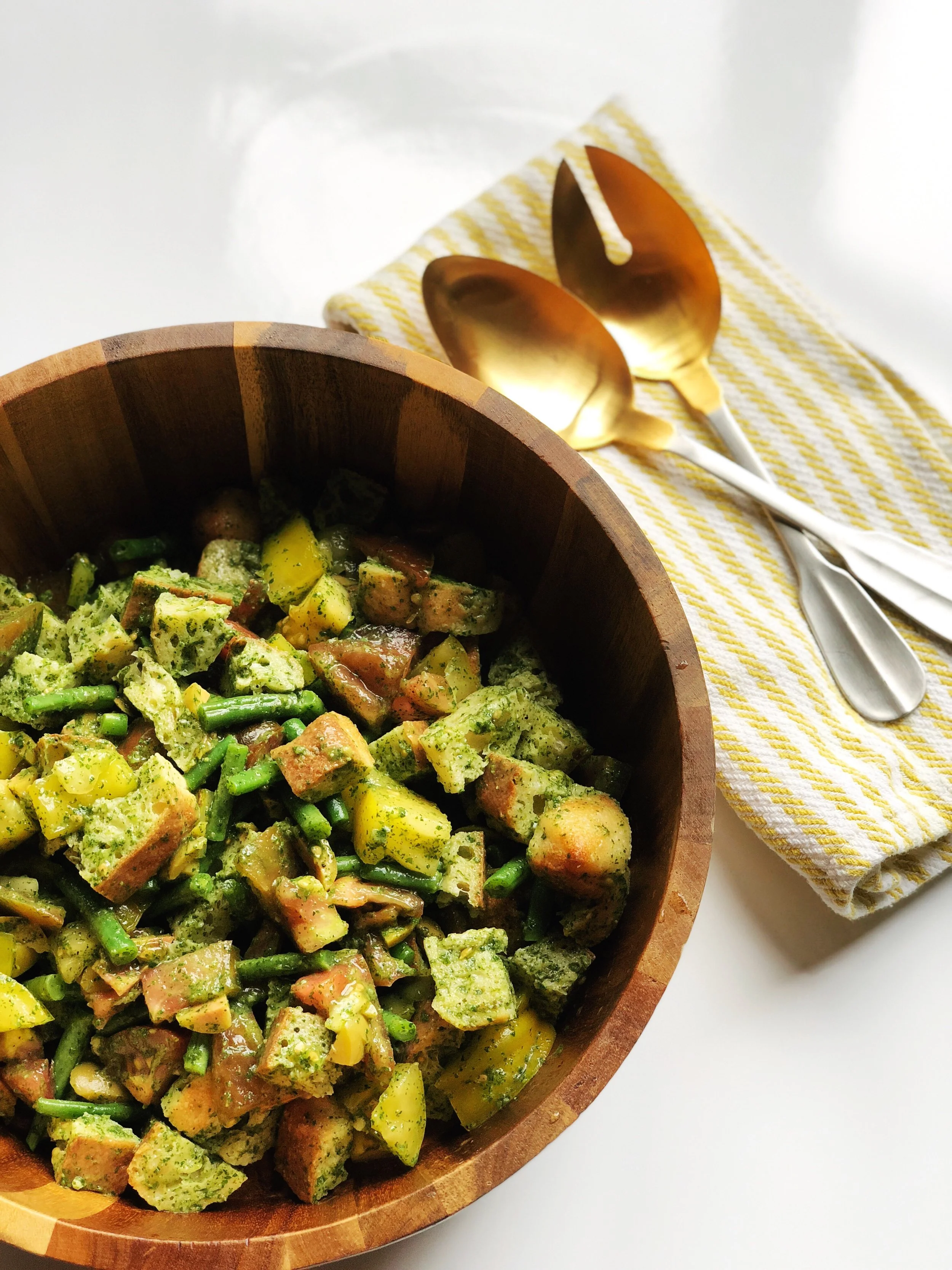 Green Panzanella Salad