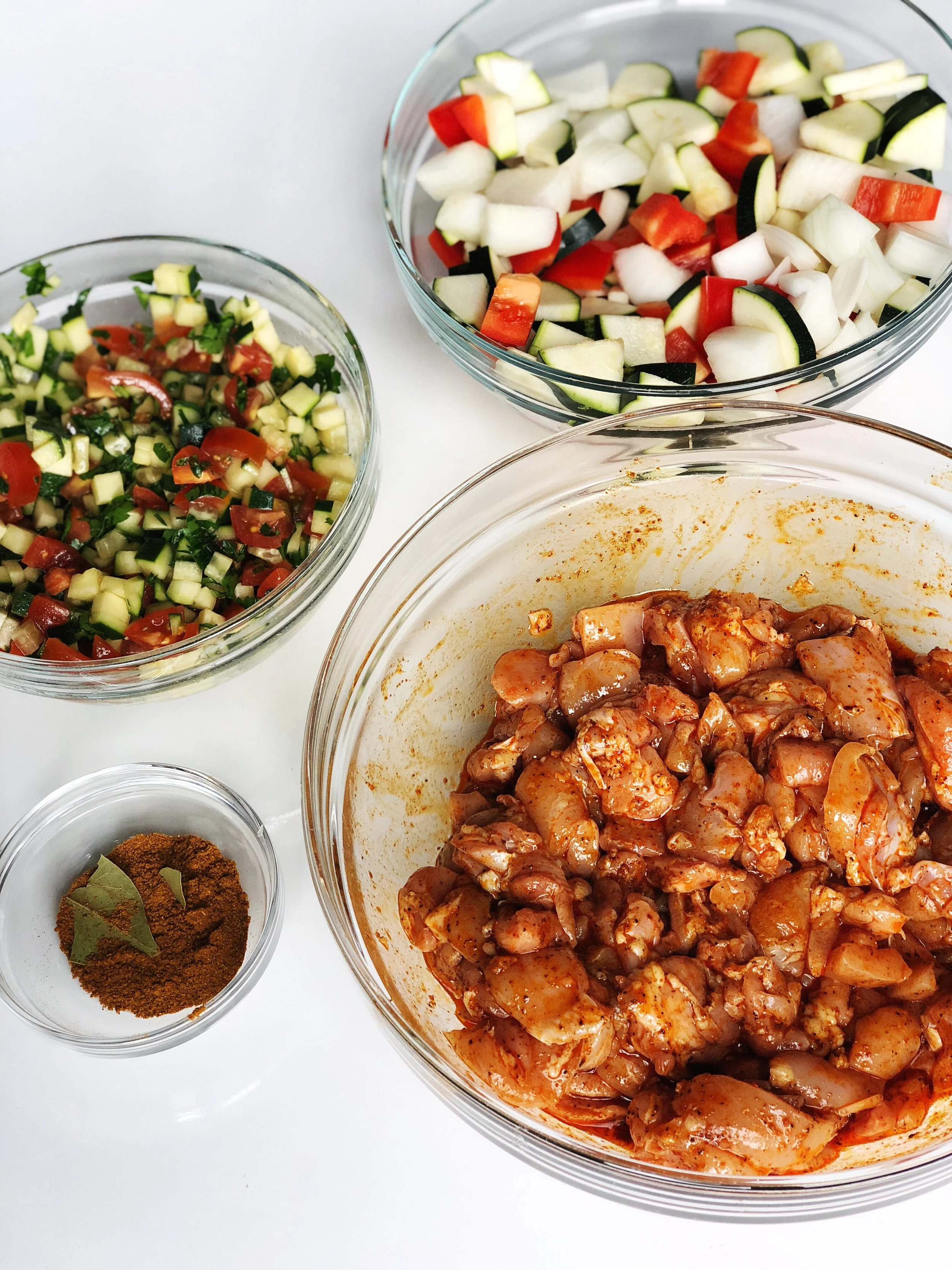 Oven Roasted Chicken Shawarma with Vegetable Biryani & Cucumber Salad