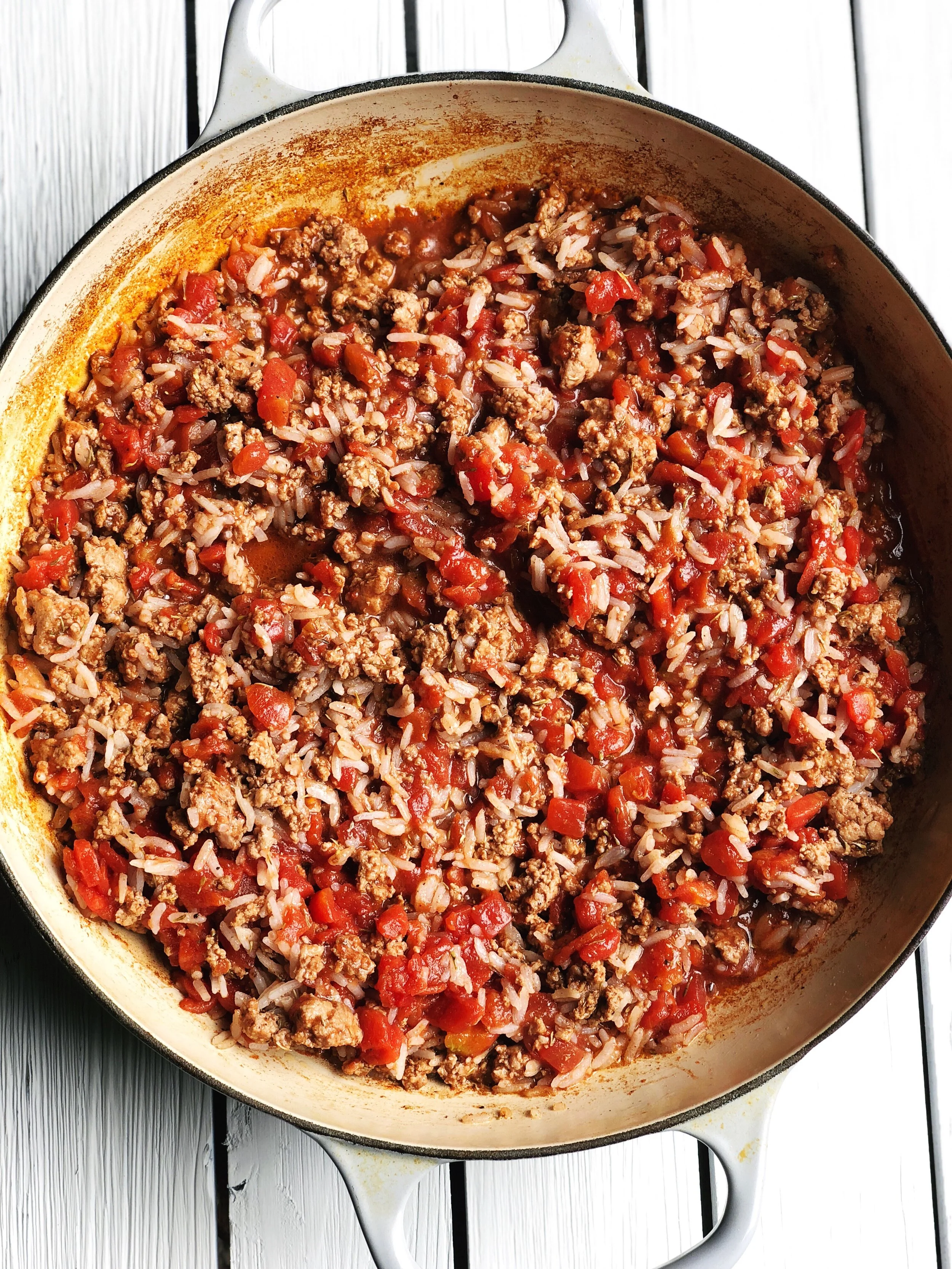 Aromatic Turkey & Rice with Eggplant Steaks & Jerusalem Salad