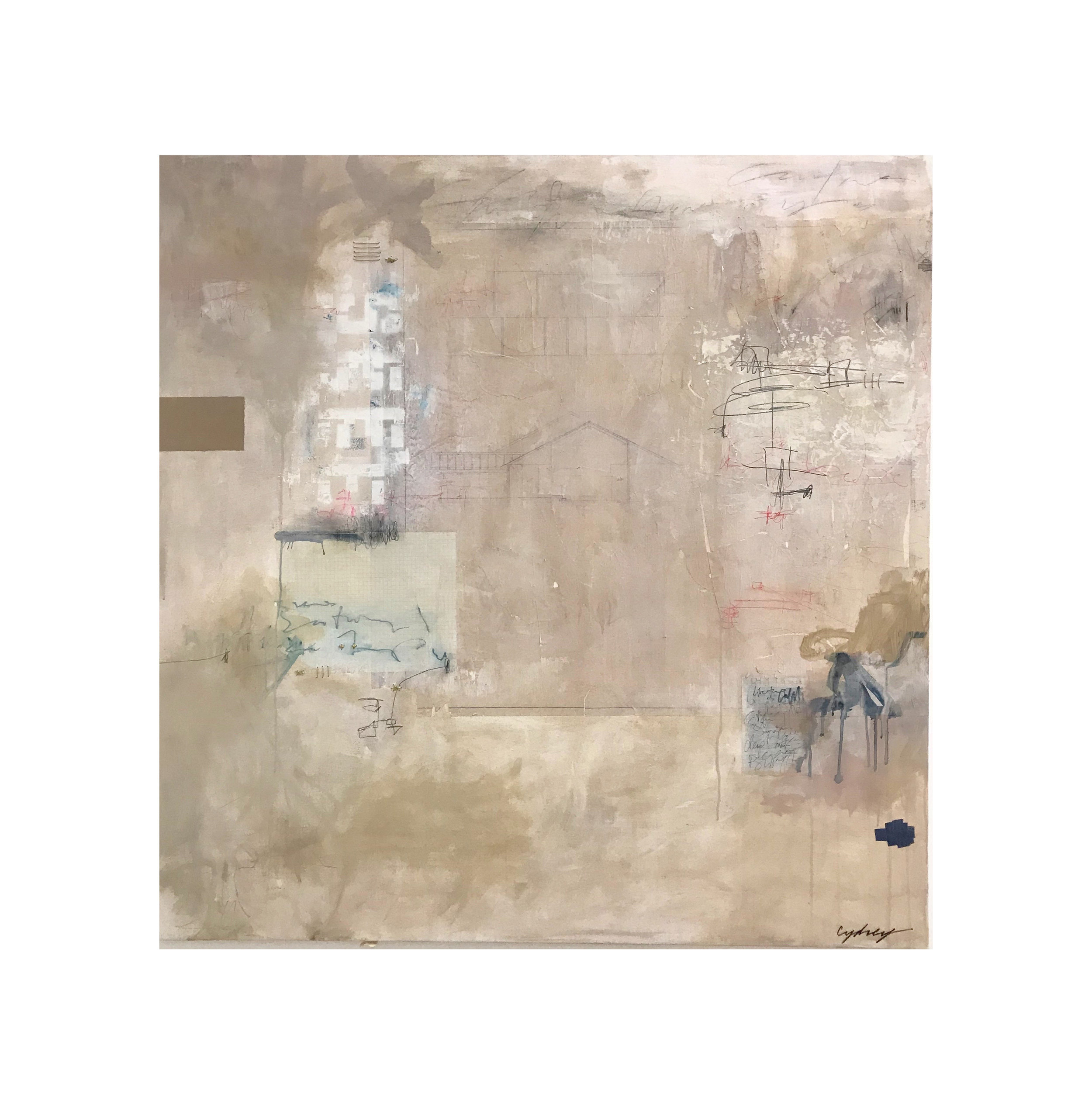 SOLD “Beginnings” || Mixed Media on Canvas|| 48”x48”
