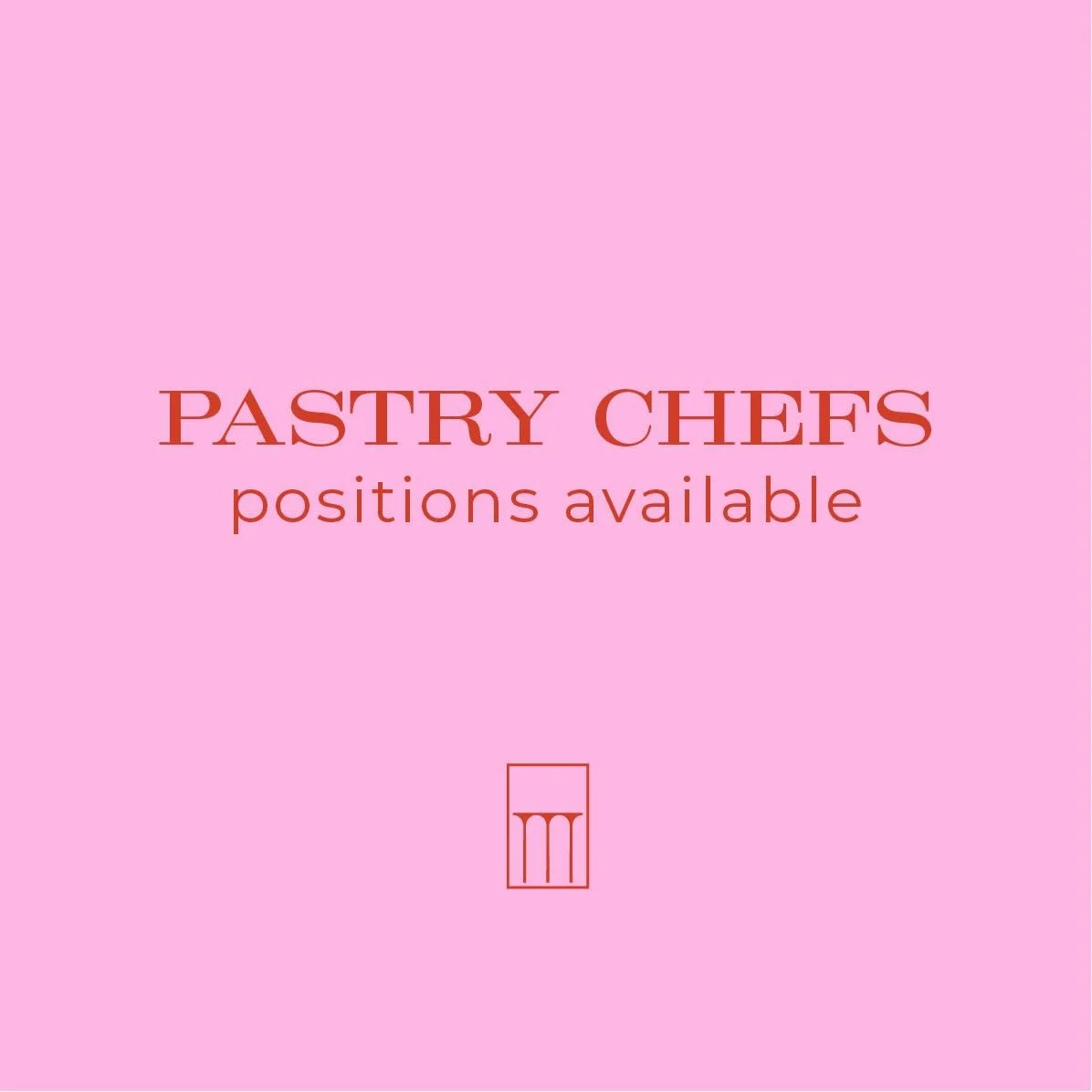 We are looking for experienced pastry chefs to join our culinary team. Come join us and bring your cakes, pies, eclairs, cookies, custards, financiers, truffles and sorbets with you!

Full-time position with benefits and 401K. Please send resumes to 