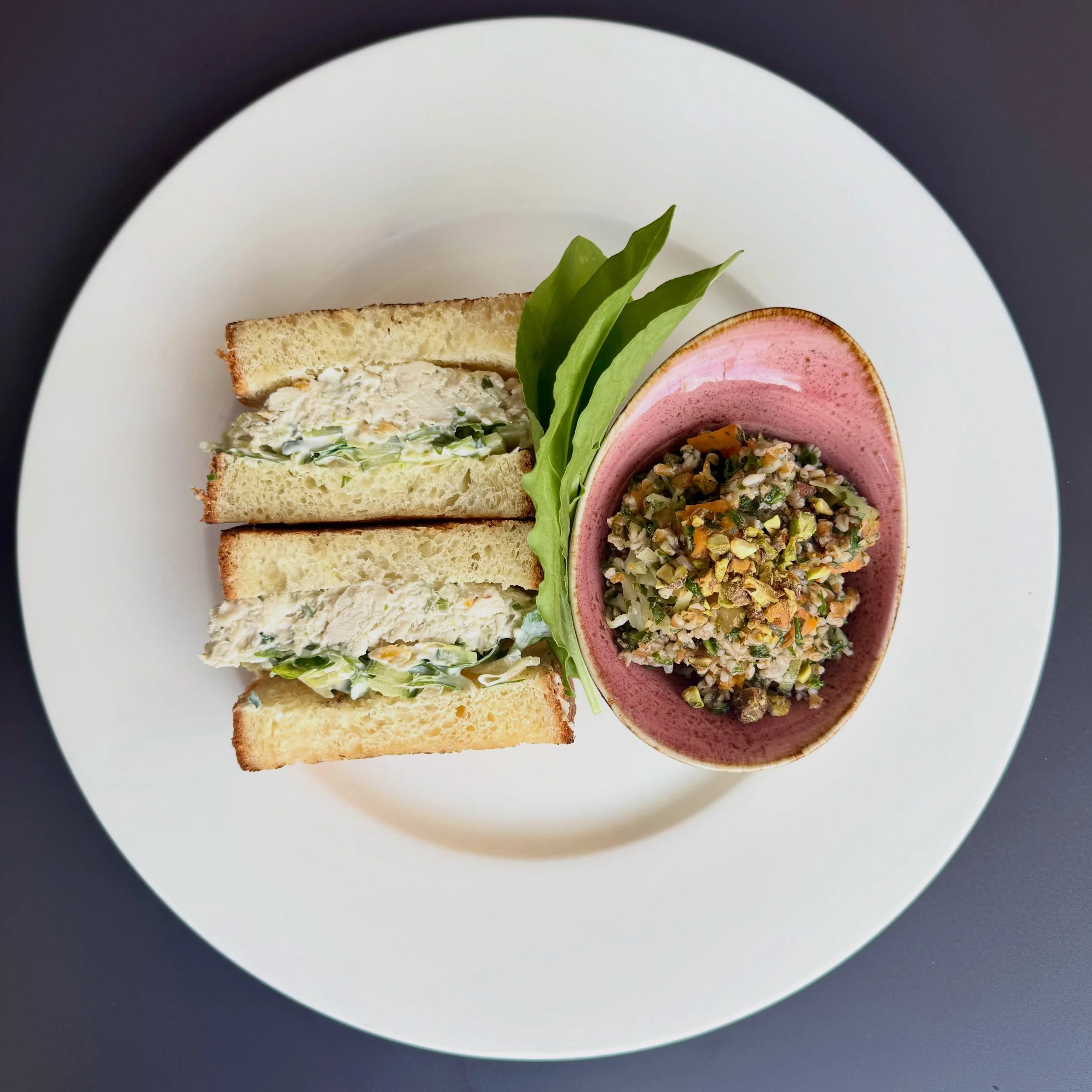 Tarragon Chicken Salad Sandwich &bull; cucumber, sorrel, lemon a&iuml;oli, toasted milk bread, served with a side of fall tabbouleh

Fried Lobster Tail Tacos &bull; pickled celery and cabbage slaw, chili crunch on yoli&rsquo;s flour tortilla, served 