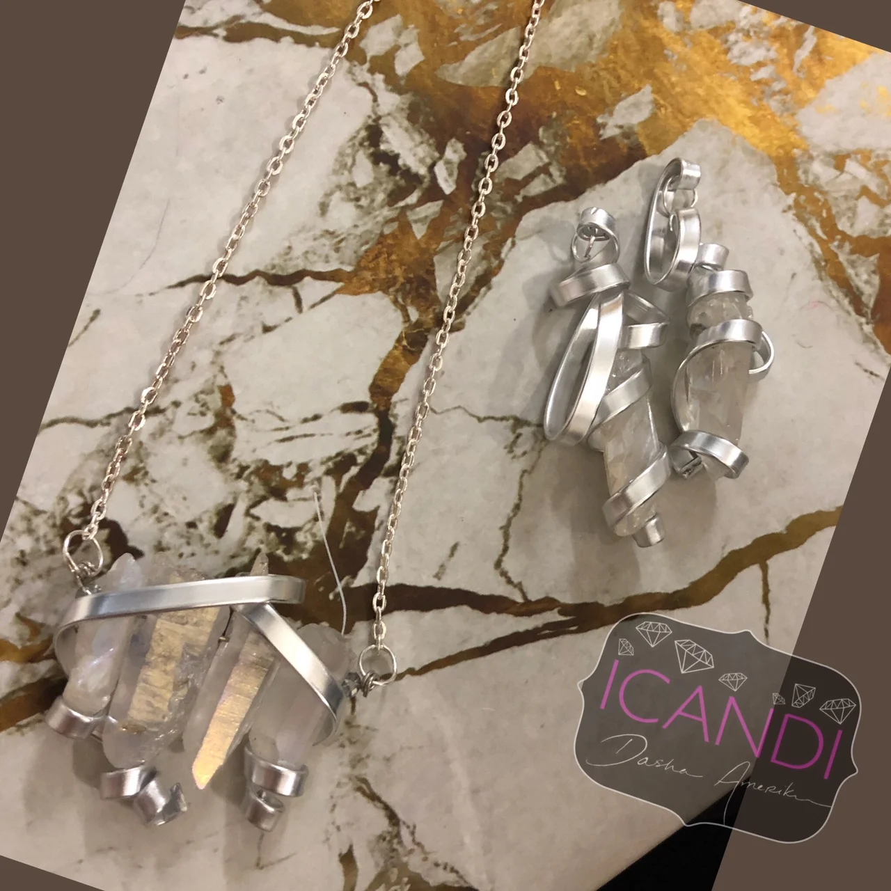 Silver Wire Quartz Crystal Set