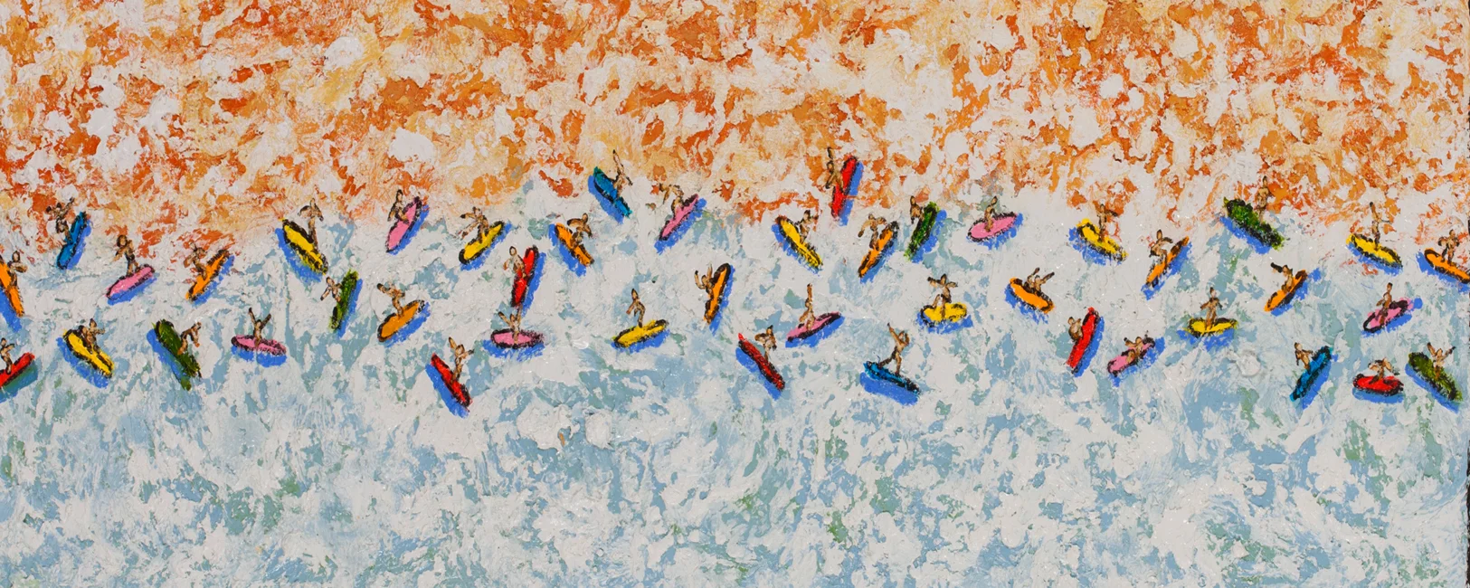40x16x1.5 inch acrylic and pencil on canvas SOLD
