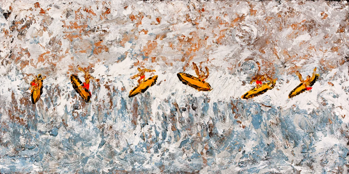10x20x1.5 inch acrylic and pencil on canvas sold